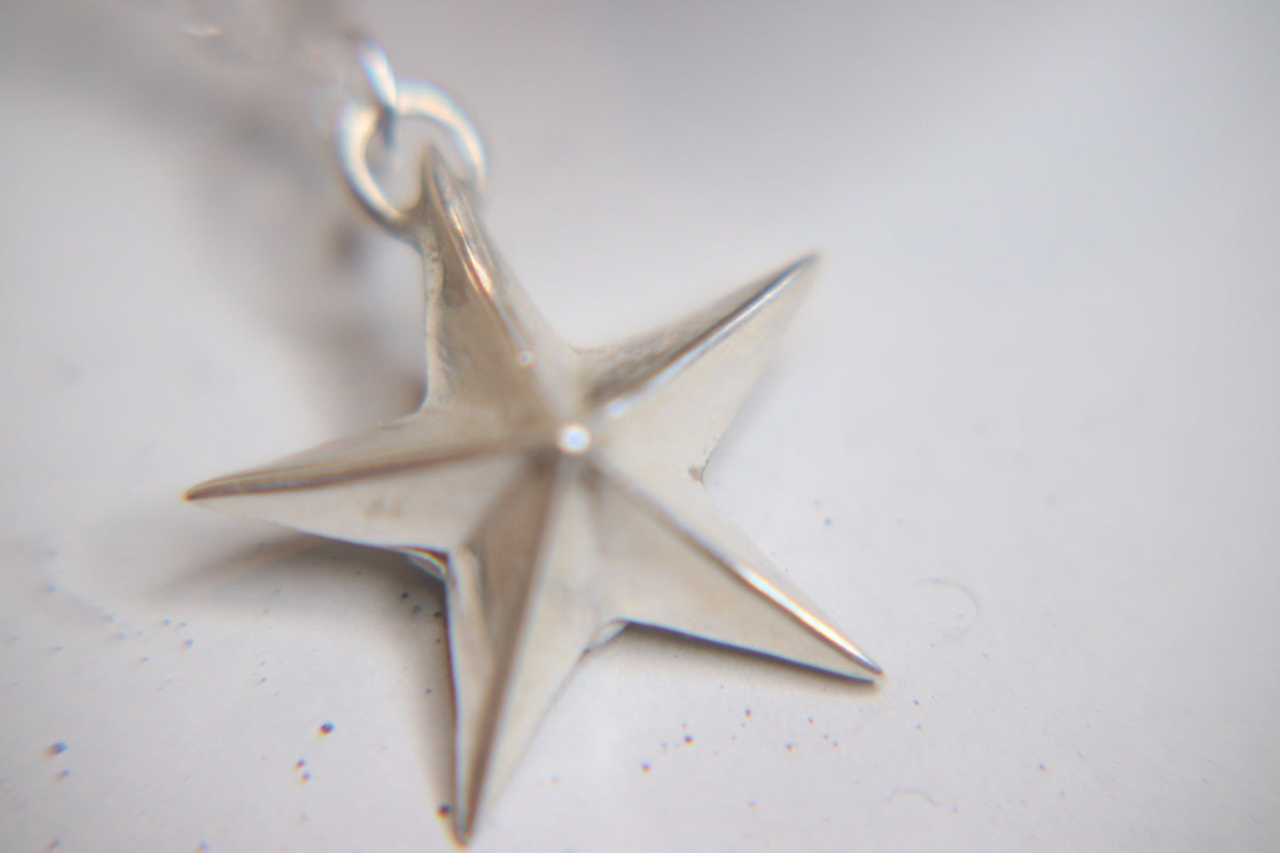.999 fine Silver 3D Star Pendant with Sterling Silver chain
