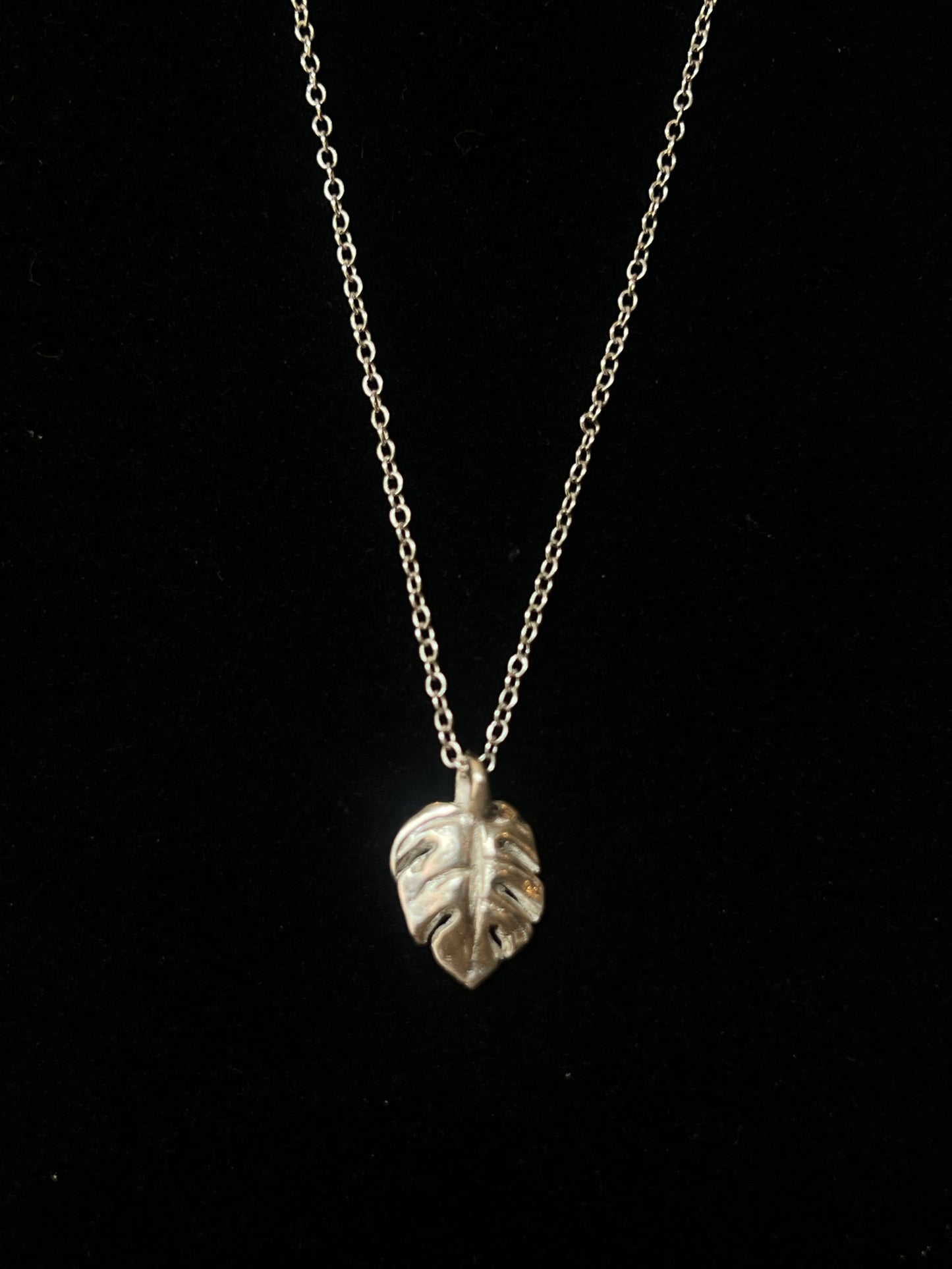 Handmade Monstera Leaf Pendant and Chain