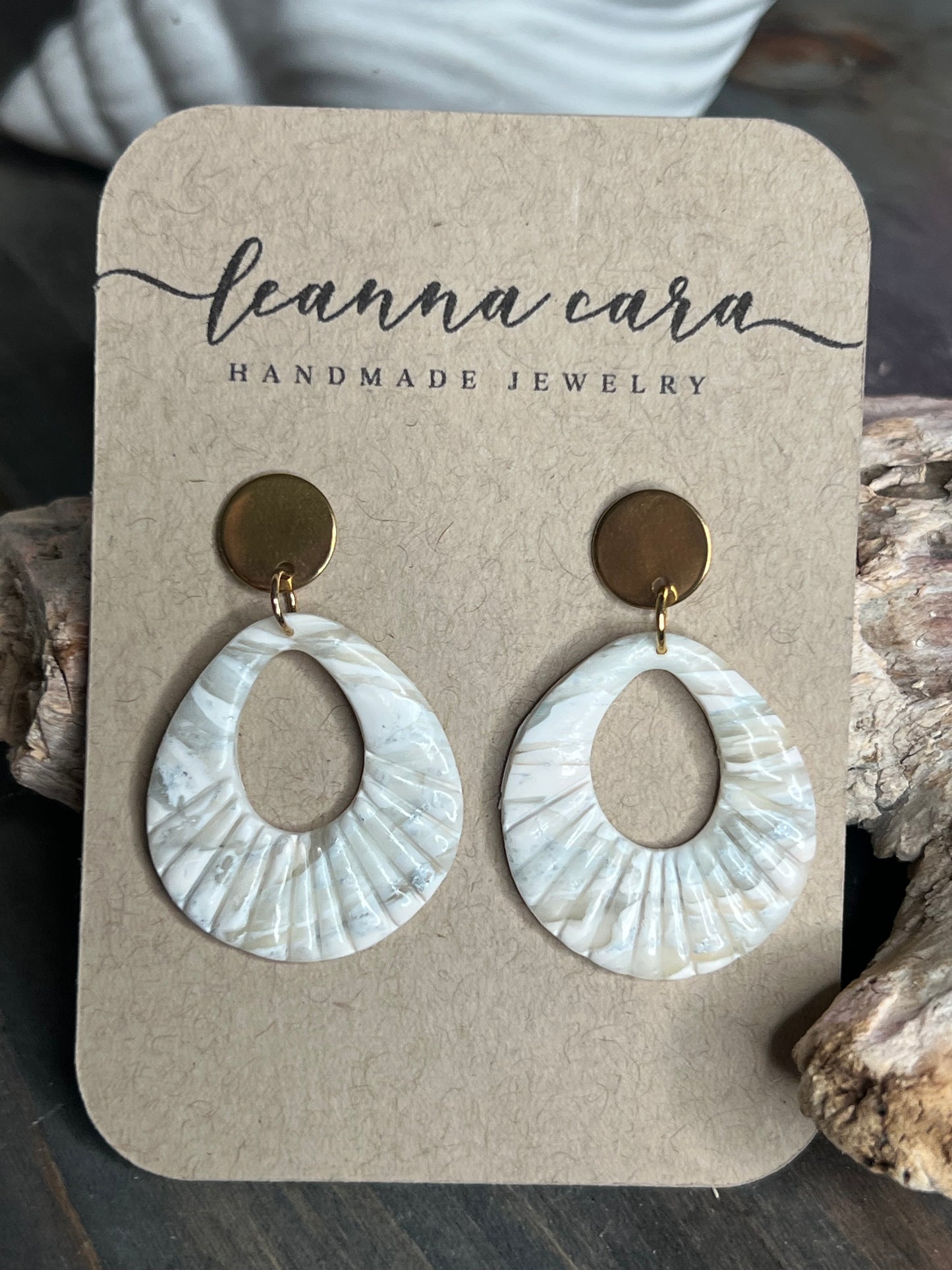 Faux stone Polymer clay Earrings