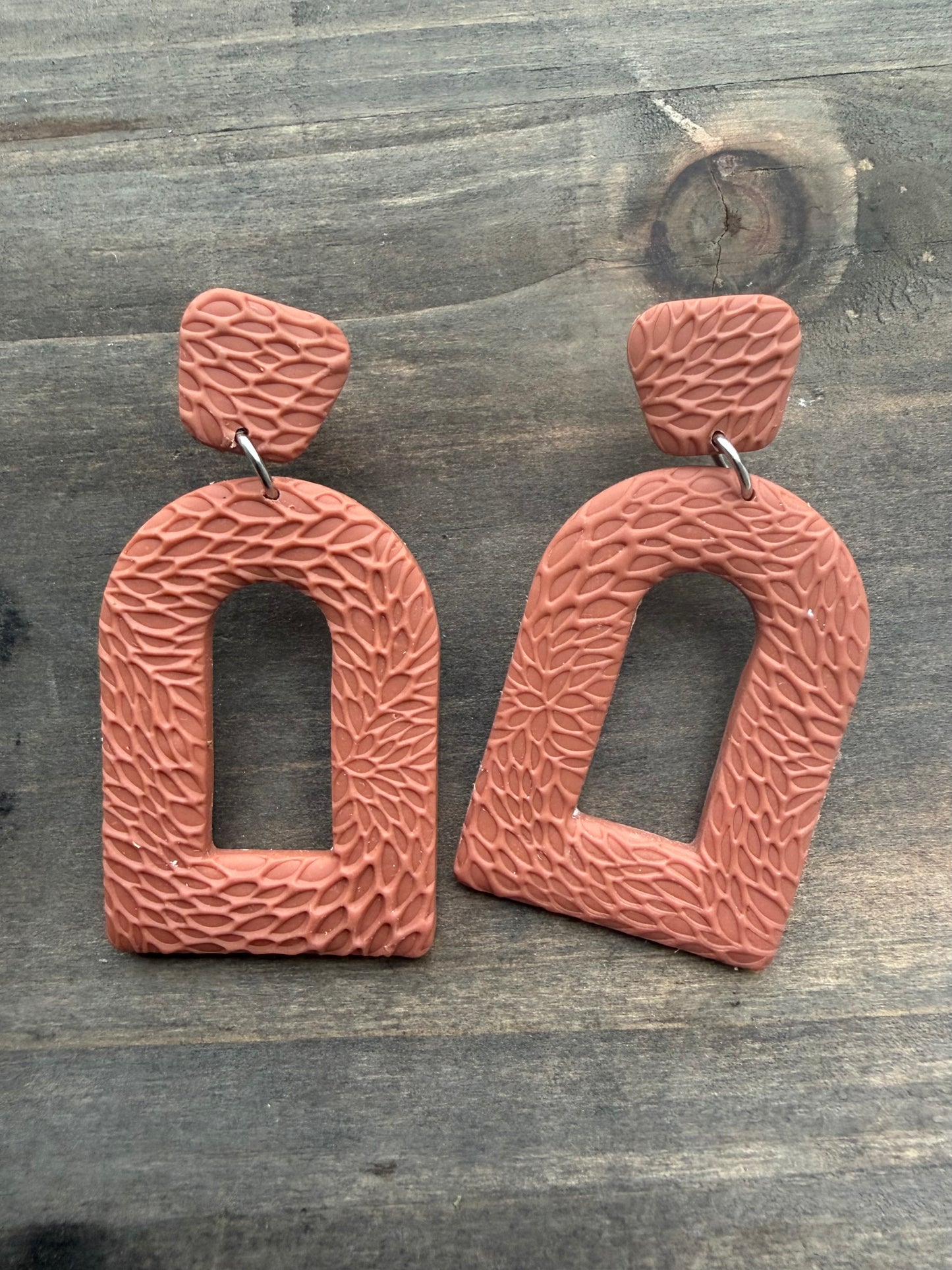 Handmade - Polymer clay Floral imprint Clay Earrings (Copy)
