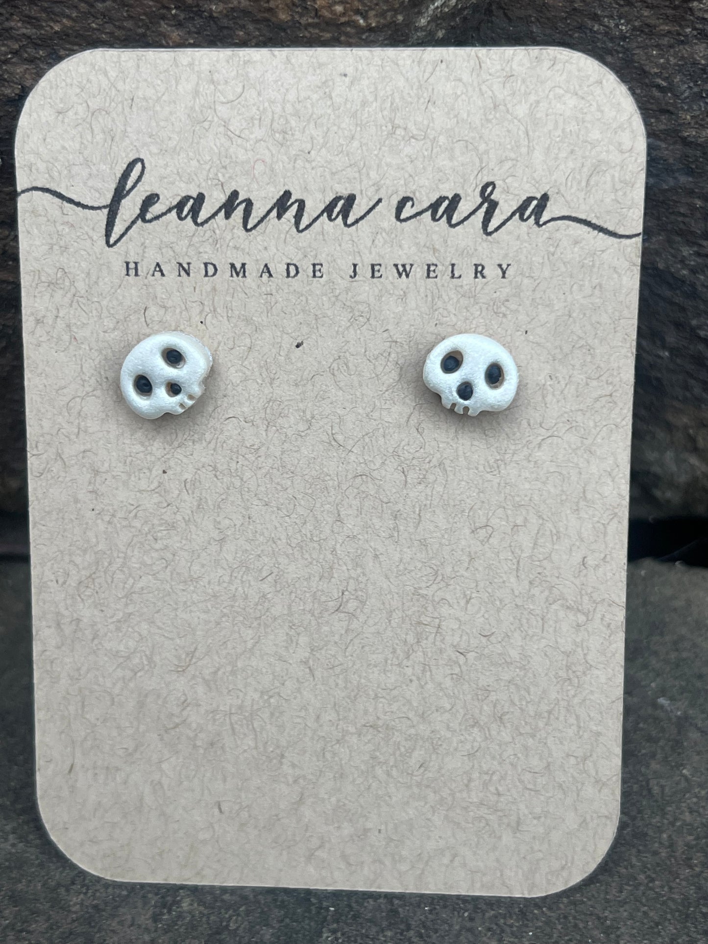Halloween Skull Handmade - Polymer Clay Earrings Studs