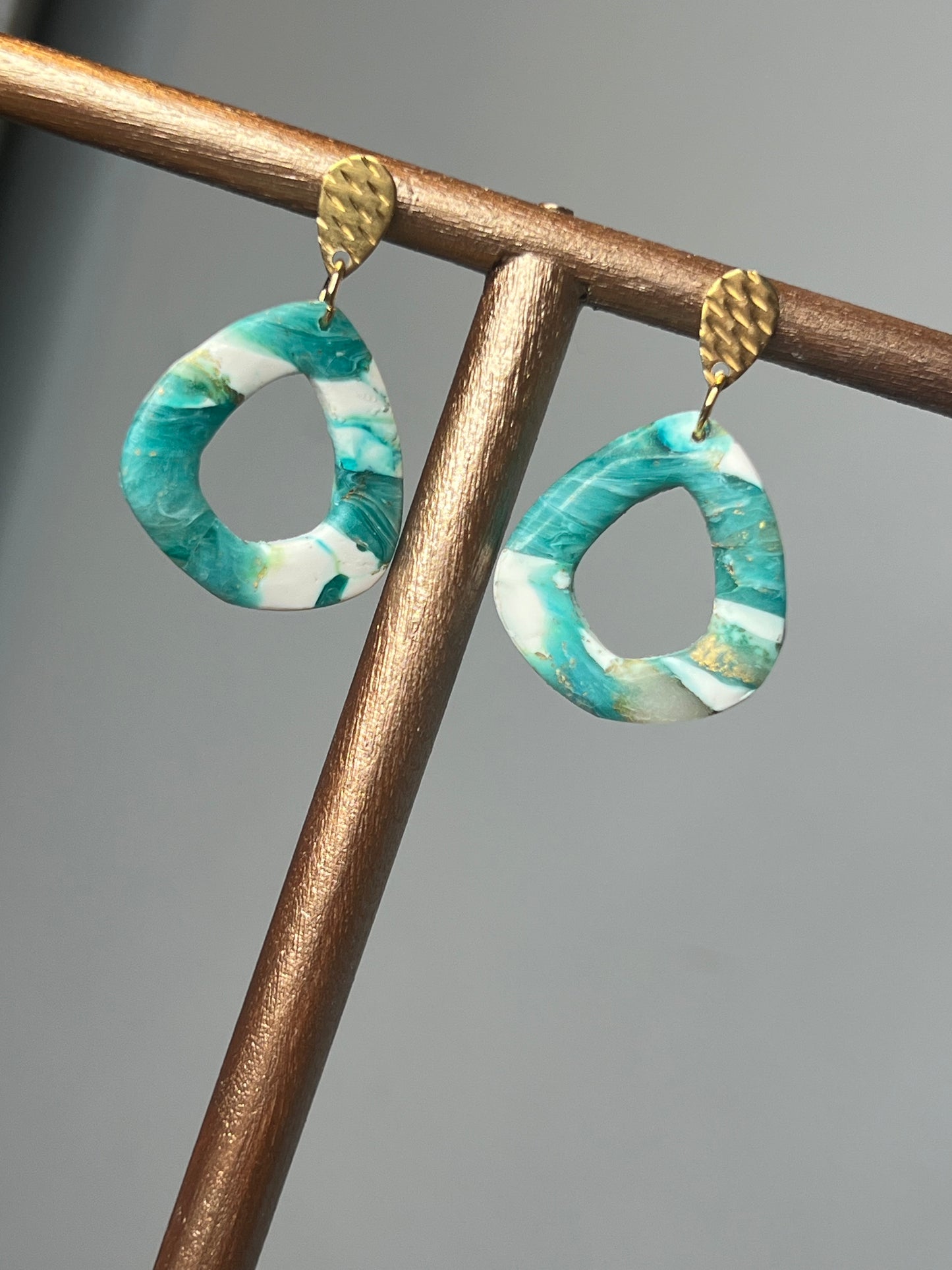 Faux Stone Handmade - Polymer Clay Earrings