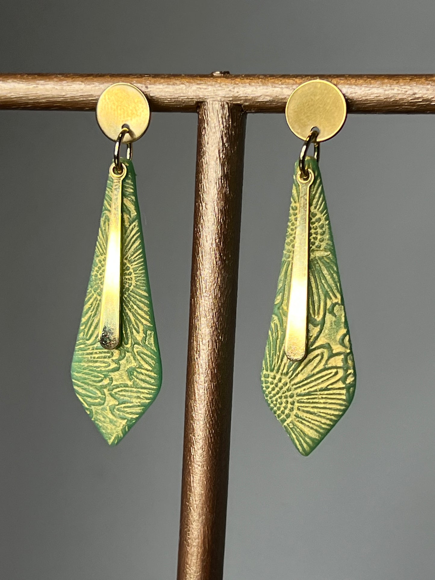 Floral imprint Polymer Clay Earrings