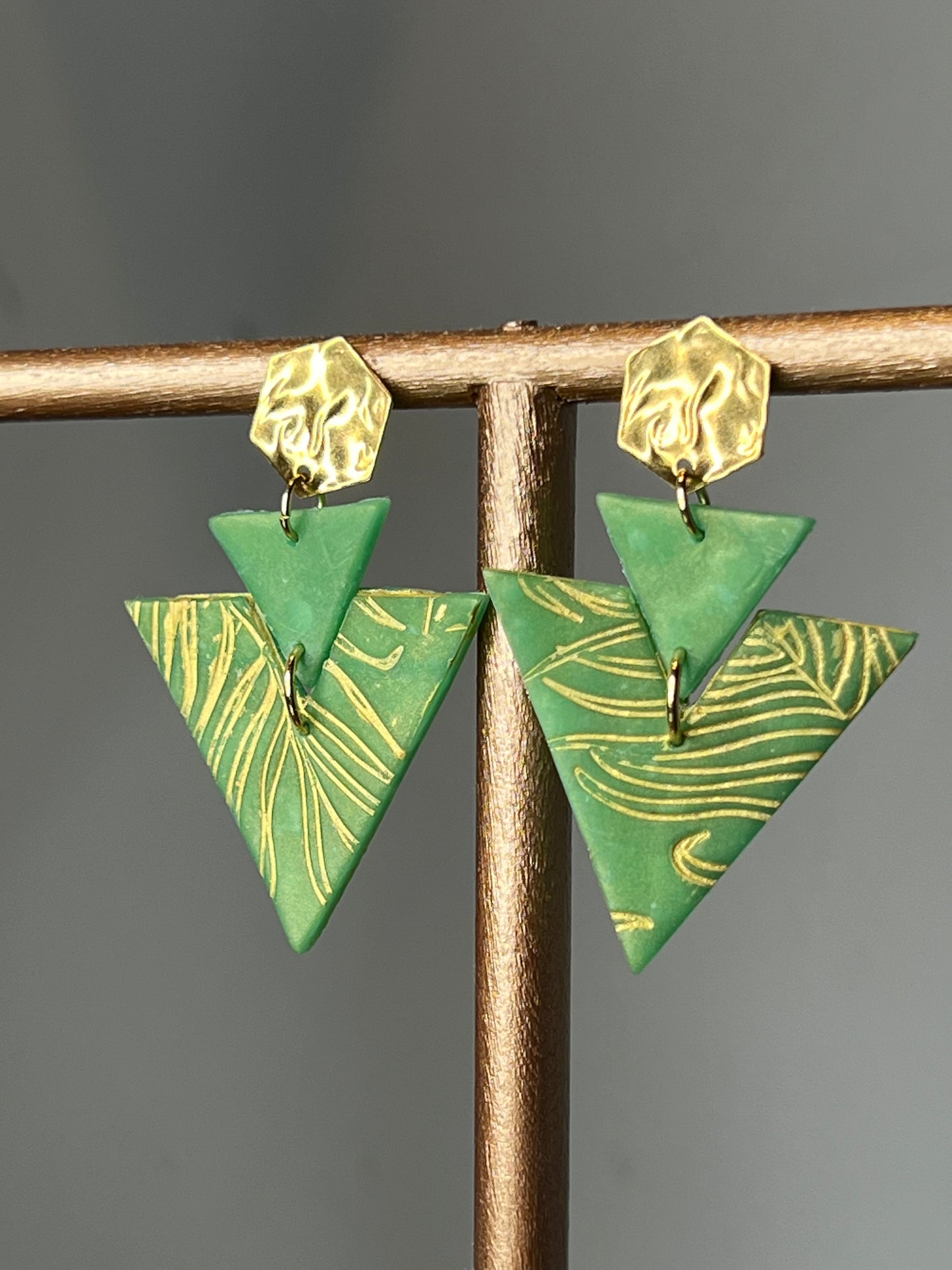 Tropical imprint Polymer Clay Earrings