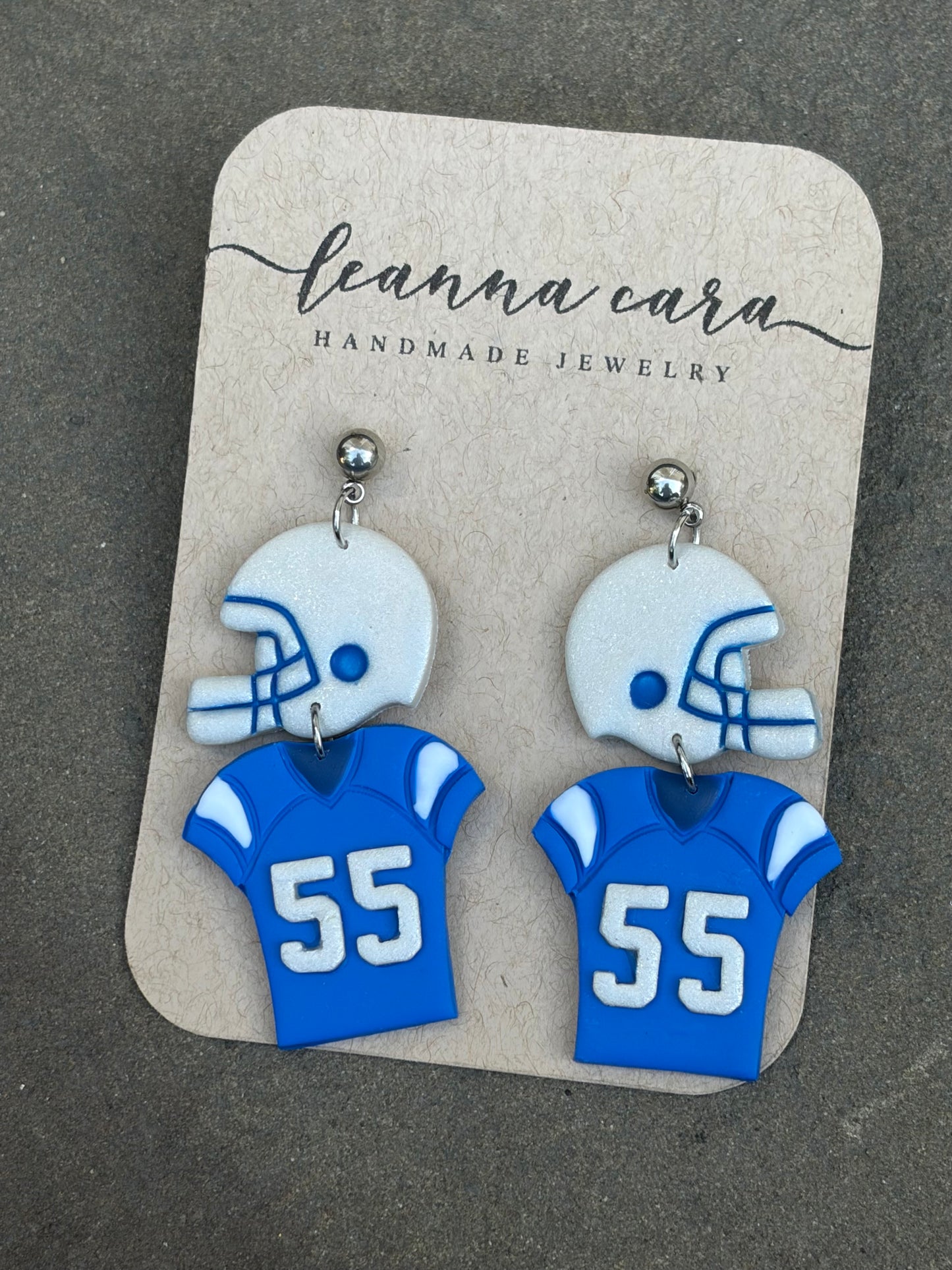 Handmade - Polymer Clay *CUSTOM* football jersey Earrings