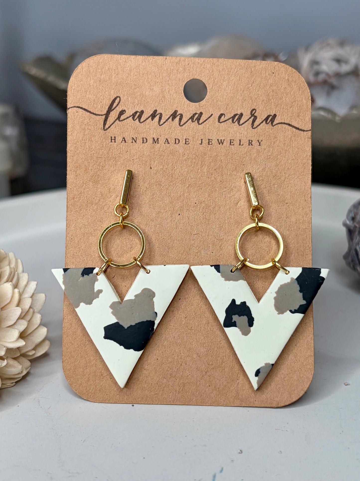 Leopard print Polymer clay Earrings