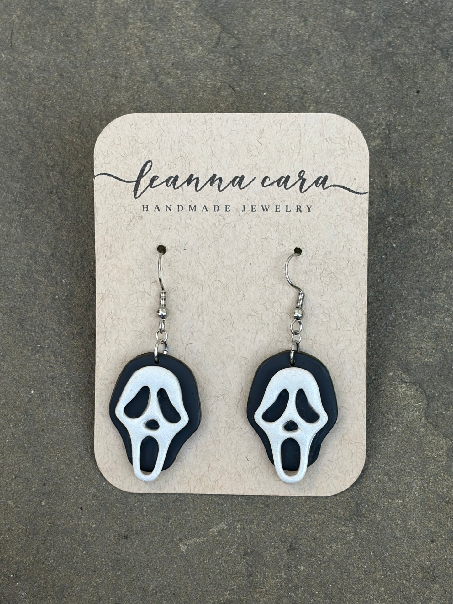 Halloween Handmade Scream Mask - Polymer Clay Earrings