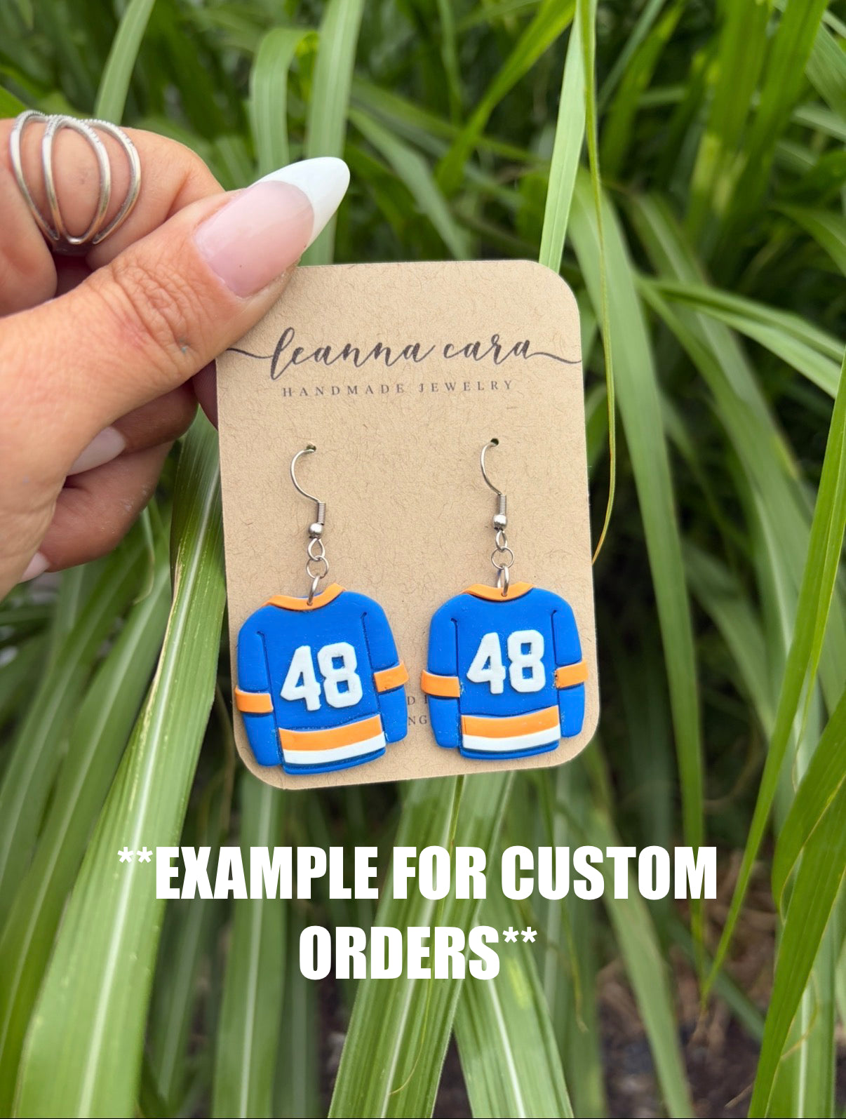 Handmade - Polymer Clay *CUSTOM* hockey jersey Earrings