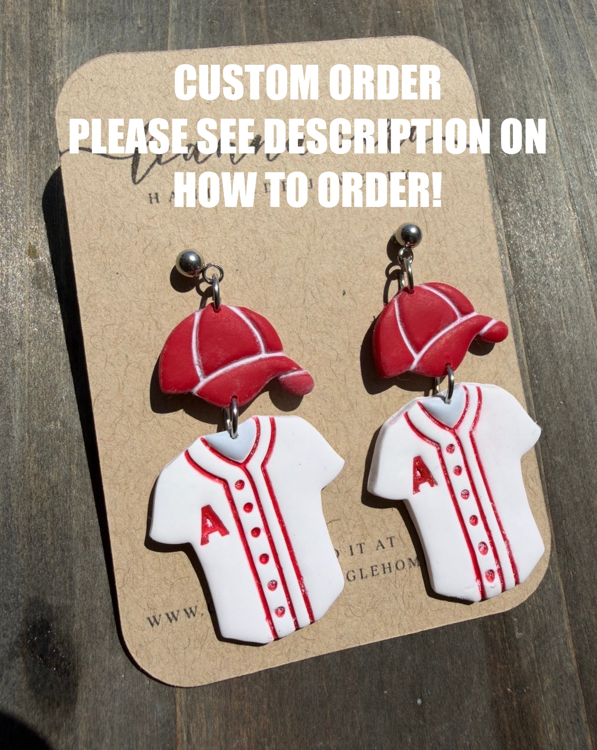Handmade - Polymer Clay *CUSTOM* jersey Earrings