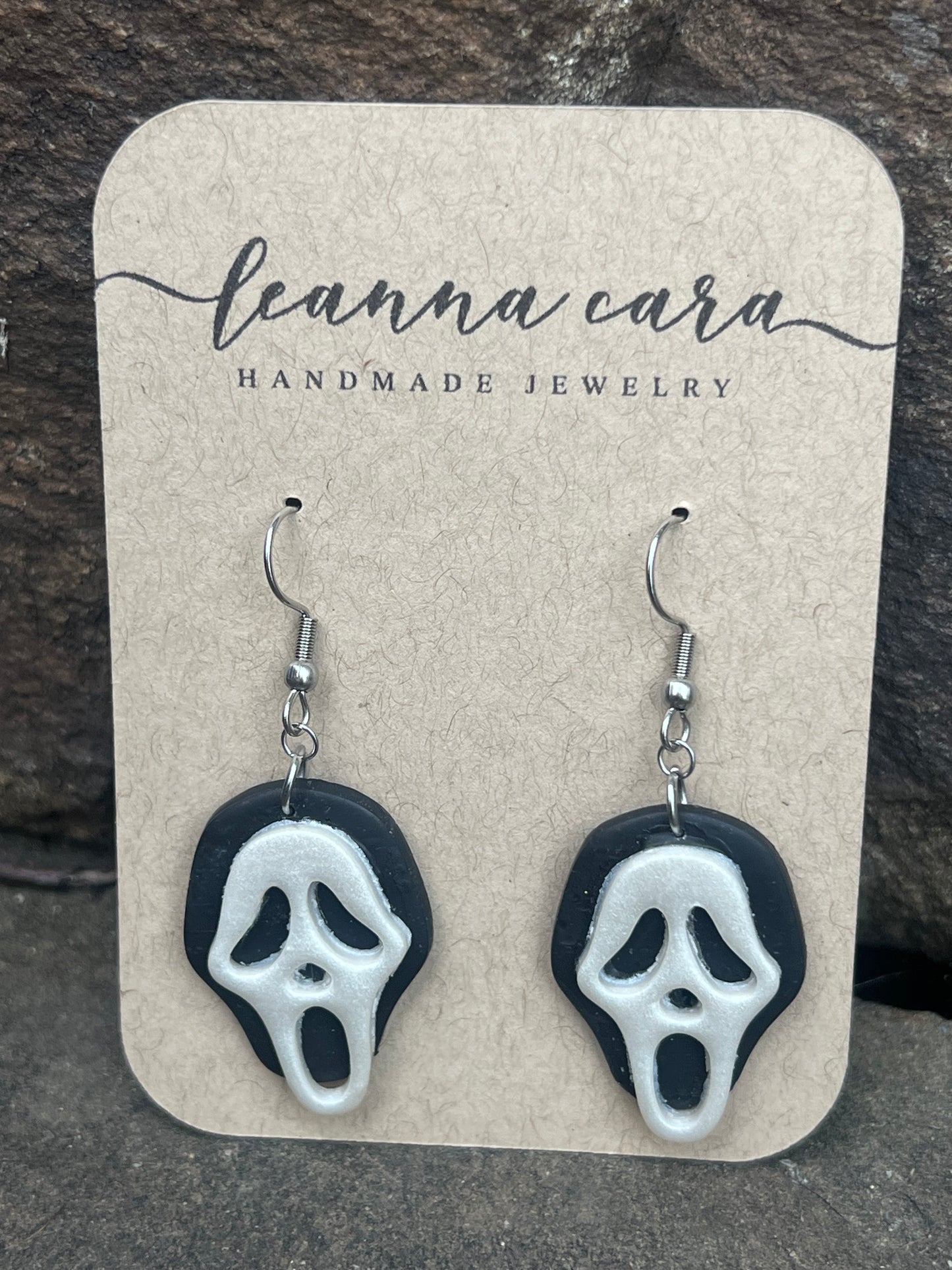 Halloween Handmade Scream Mask - Polymer Clay Earrings
