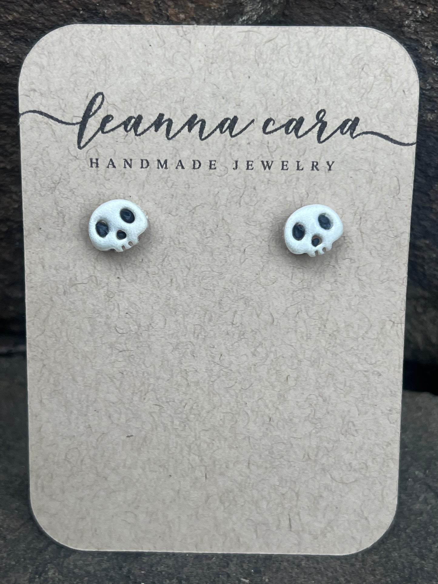 Halloween Skull Handmade - Polymer Clay Earrings Studs