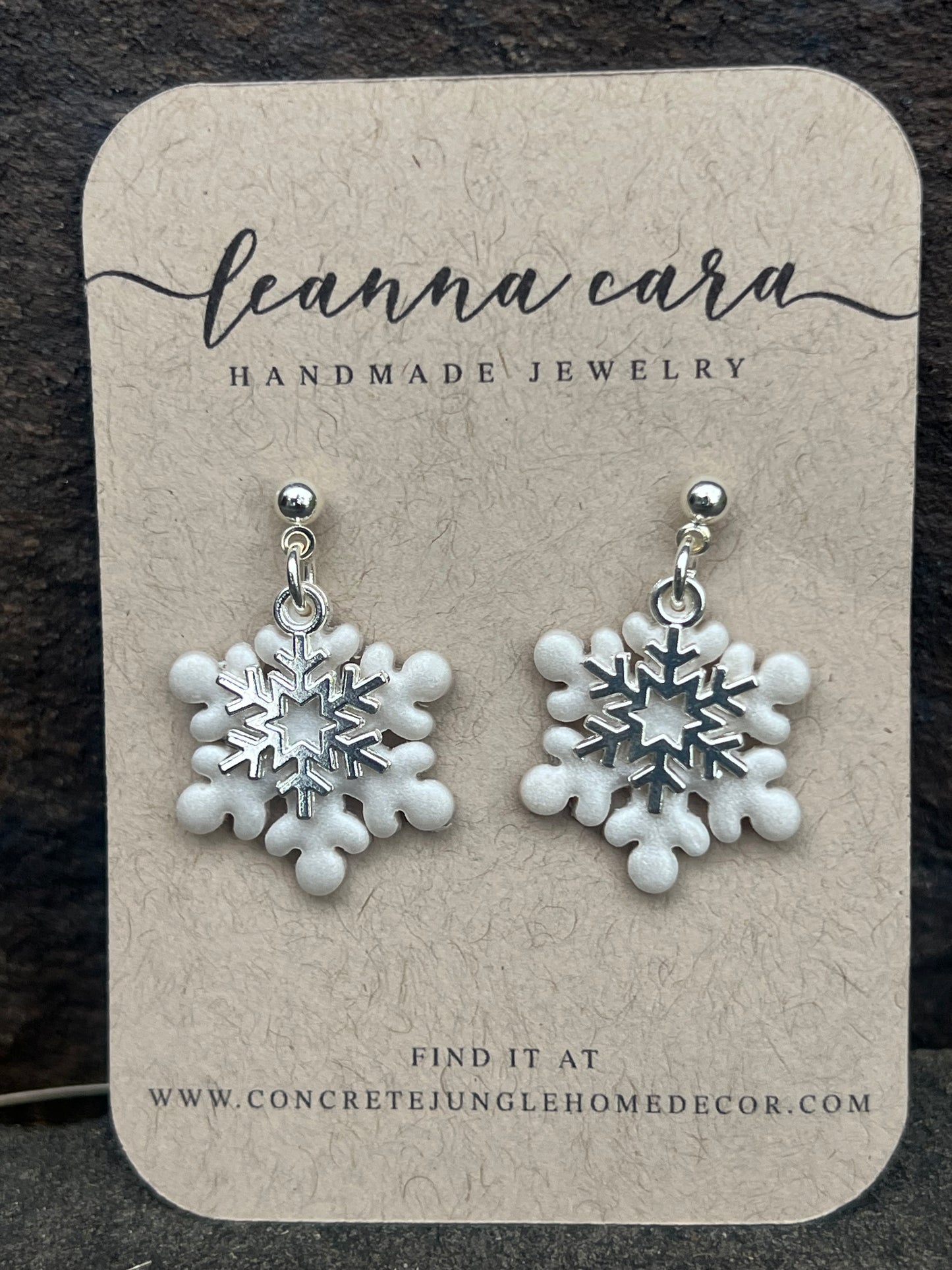 Handmade Polymer Clay snowflake Earrings