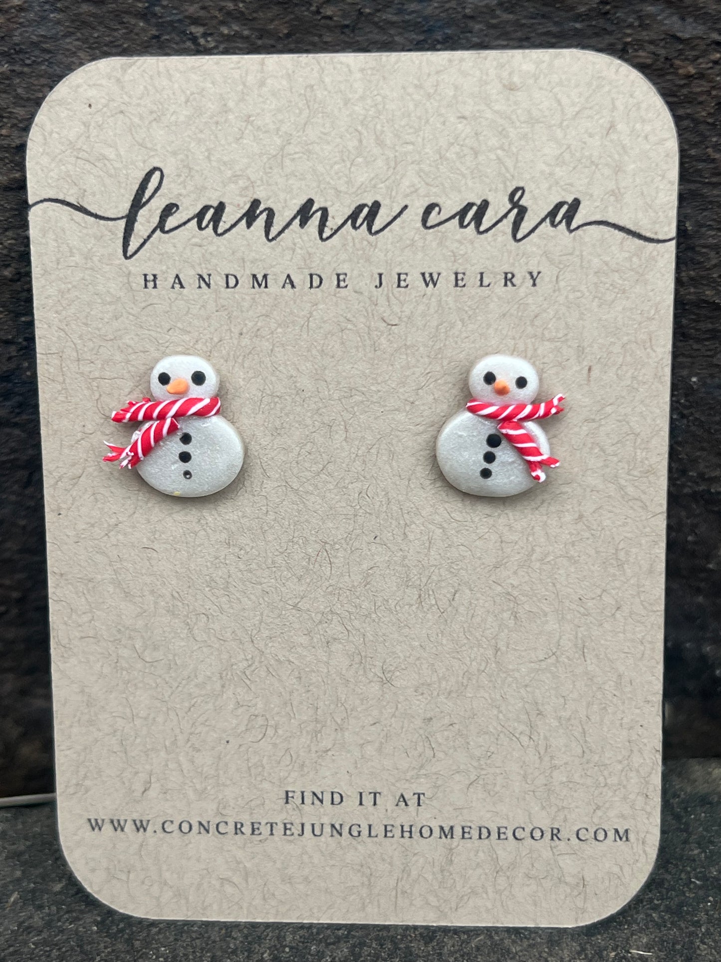 Snowman- Polymer Clay Earrings Studs