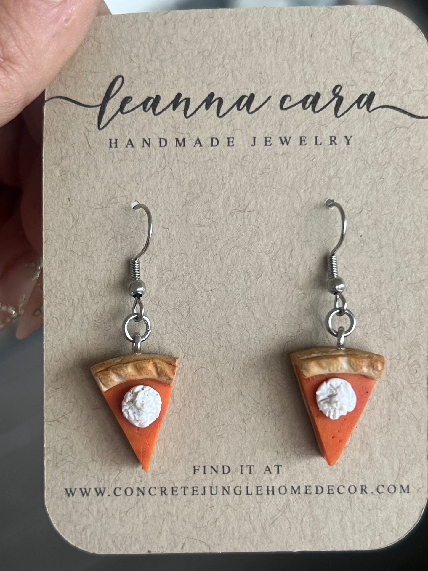 Slice of Pumpkin pie earrings
