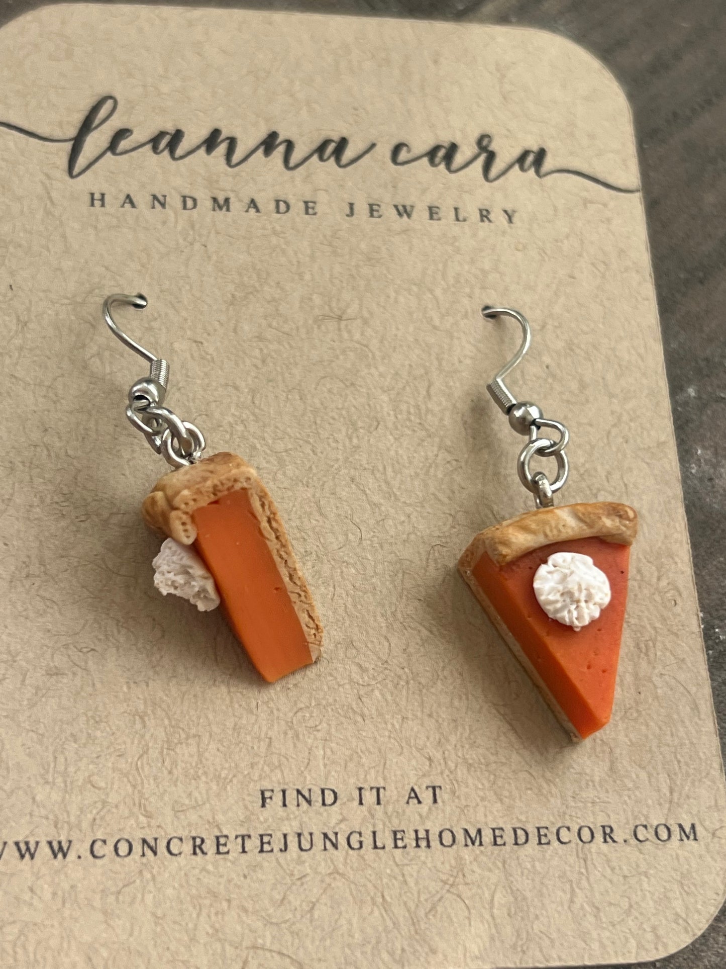 Slice of Pumpkin pie earrings