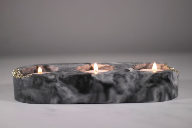 3 Candle Gold Geode Dirty Pour Candle