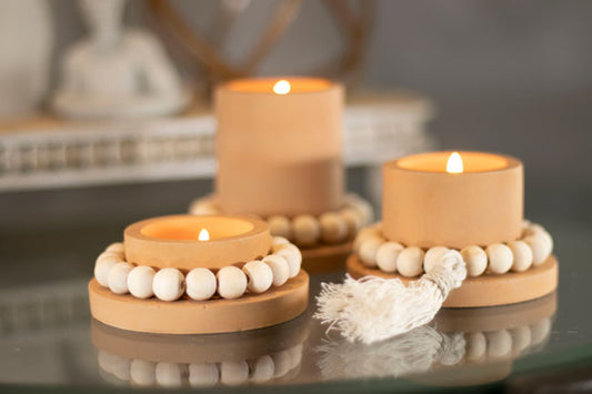 3 Boho/Nordic tealight holder set