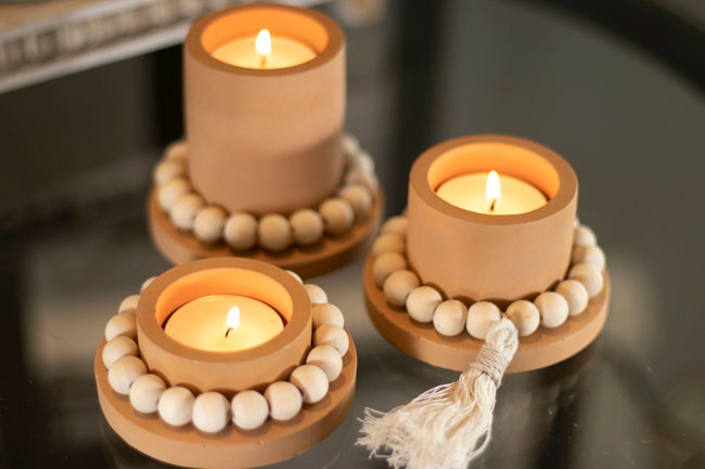 3 Boho/Nordic tealight holder set