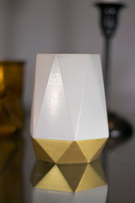 Gold Dipped Geometric Vase