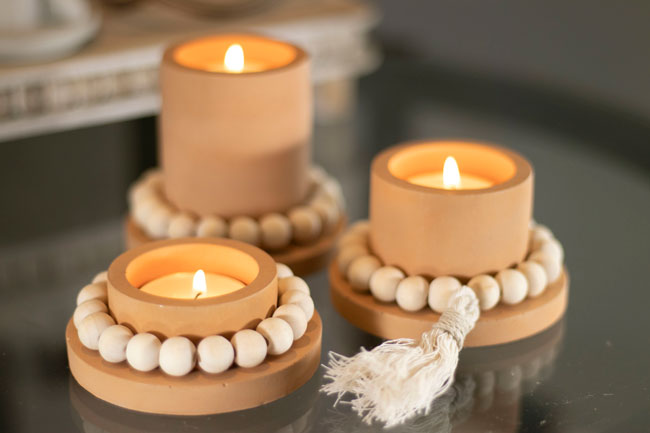 3 Boho/Nordic tealight holder set