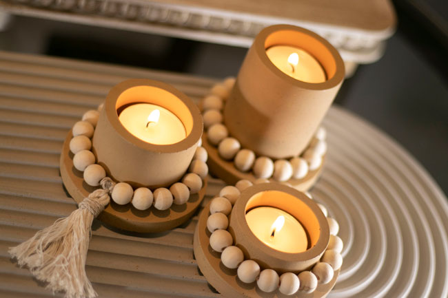 3 Boho/Nordic tealight holder set