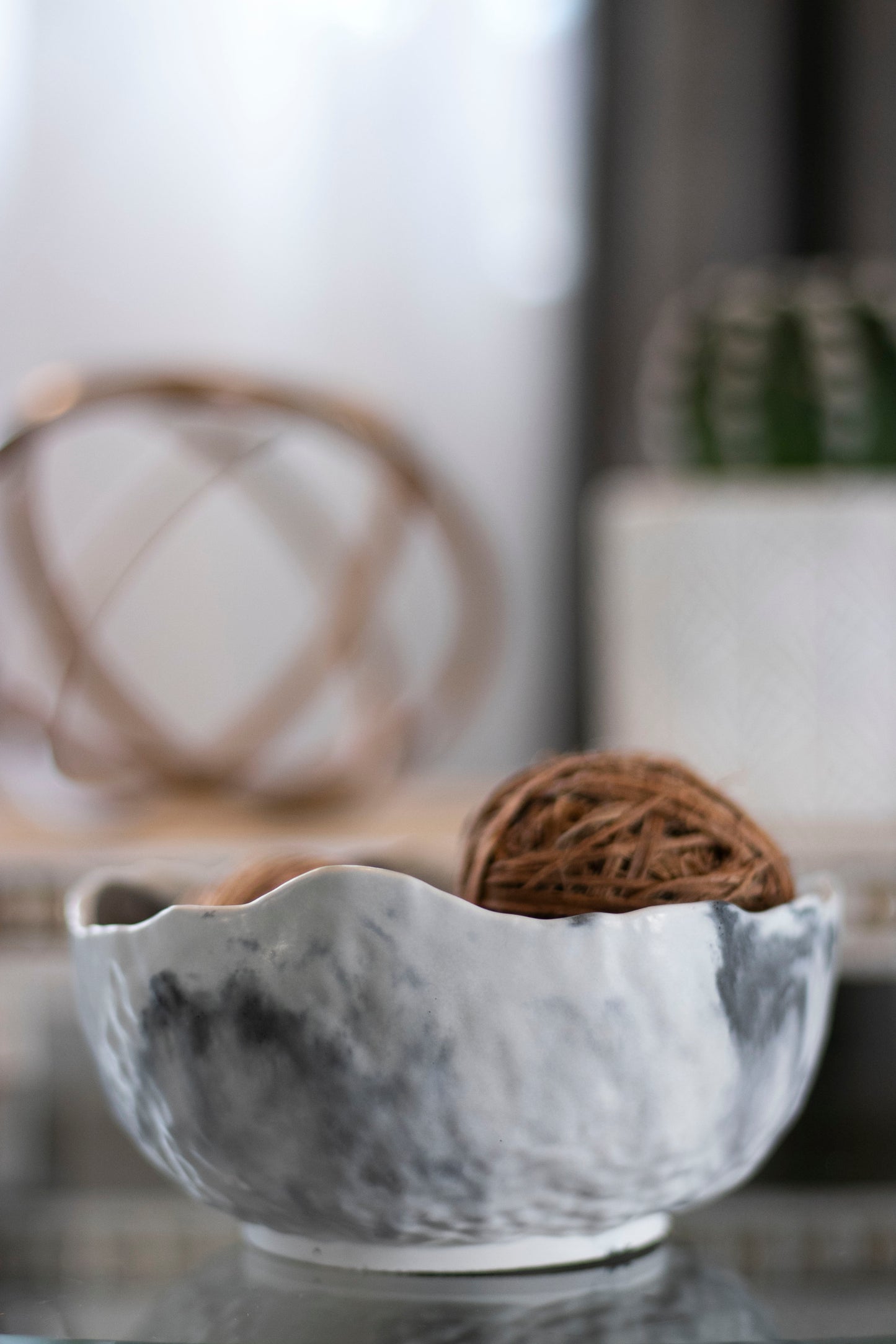 Decorative cement bowl