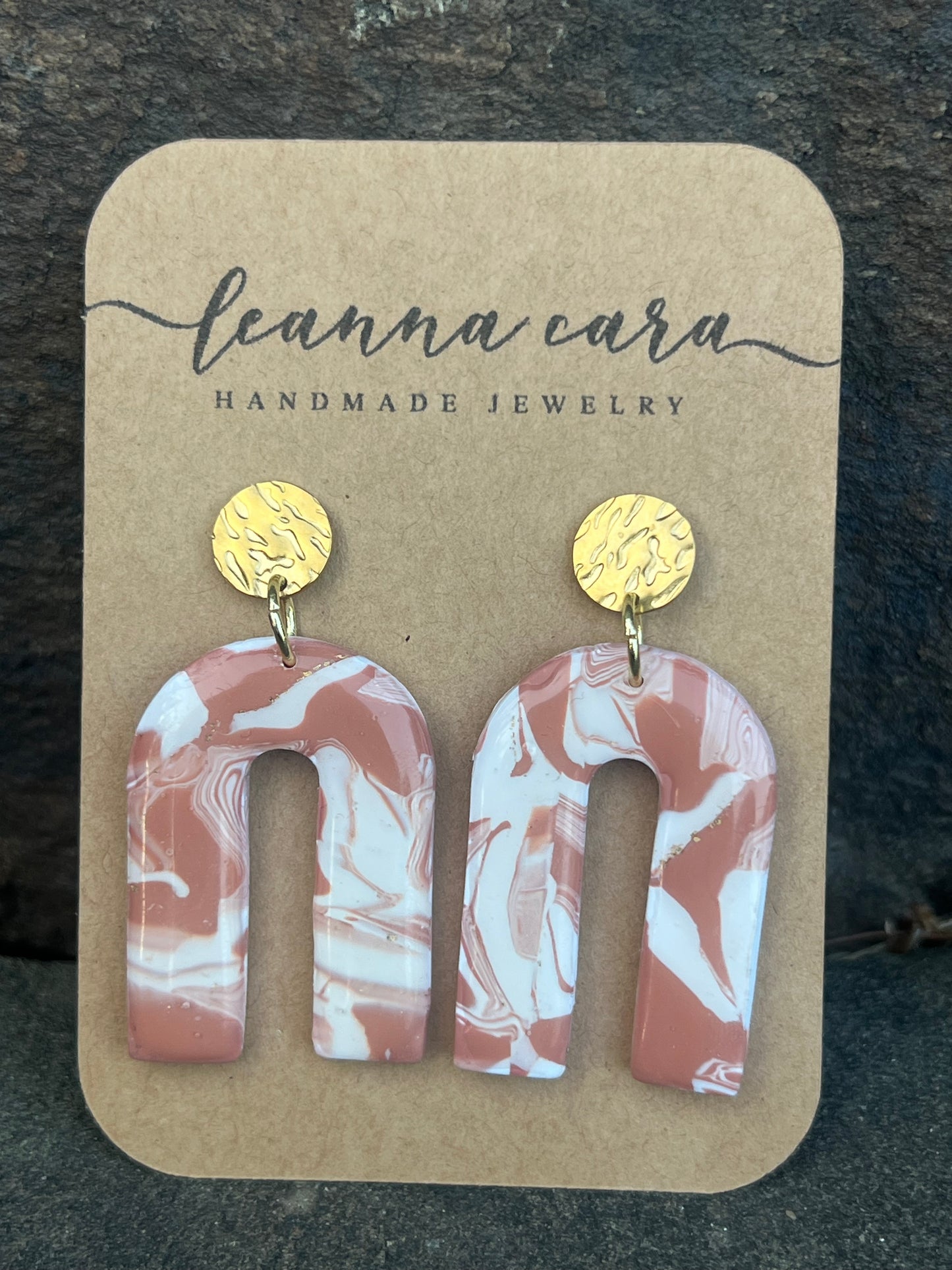 Faux Stone Handmade - Polymer Clay Earrings