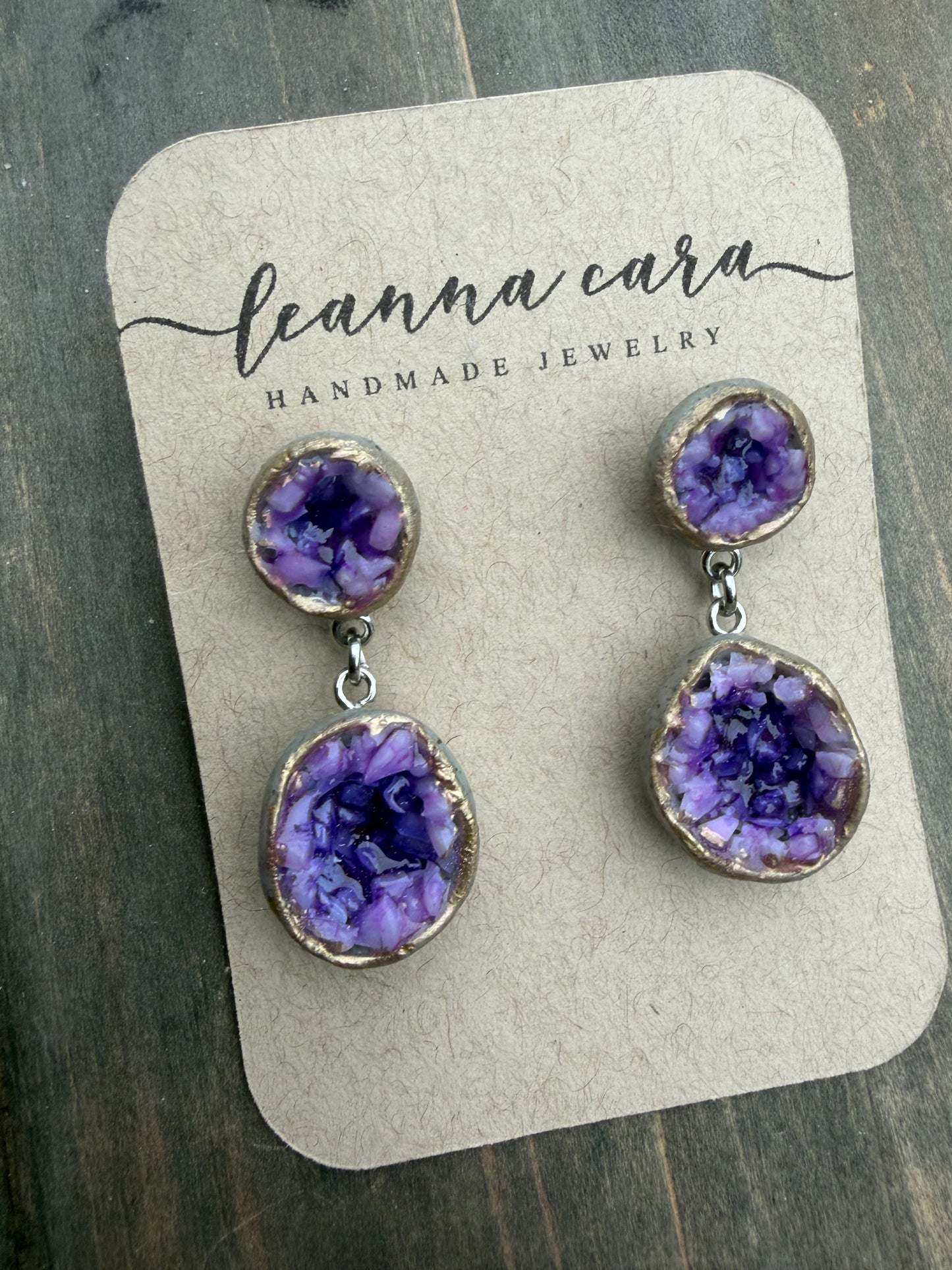 Faux geode earrings