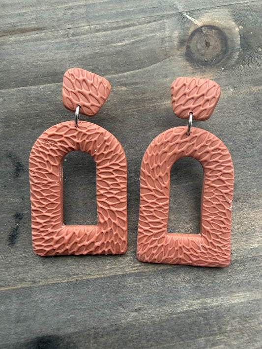 Handmade - Polymer clay Floral imprint Clay Earrings