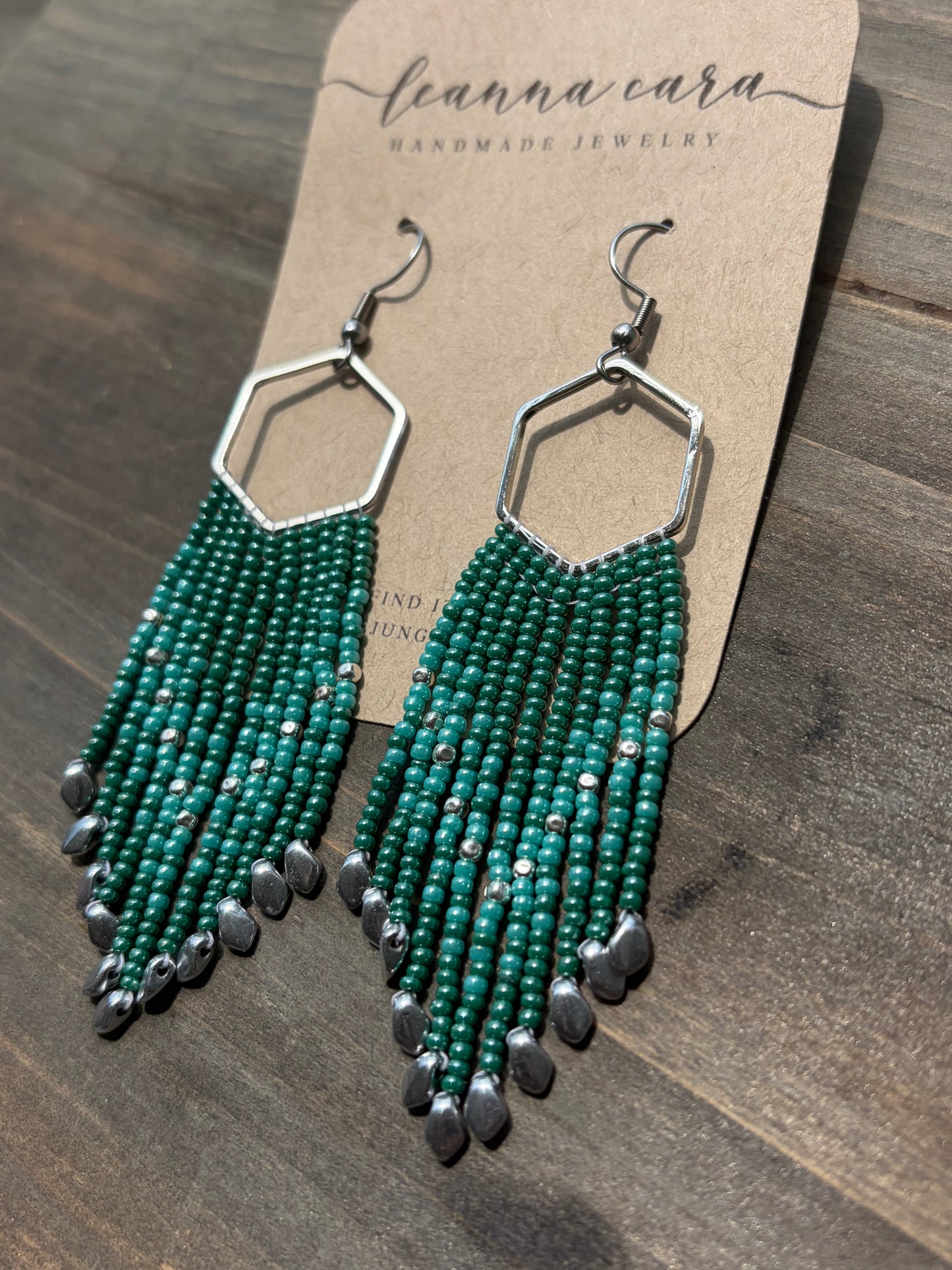 One of a kind Handmade Beaded Fringe Earrings