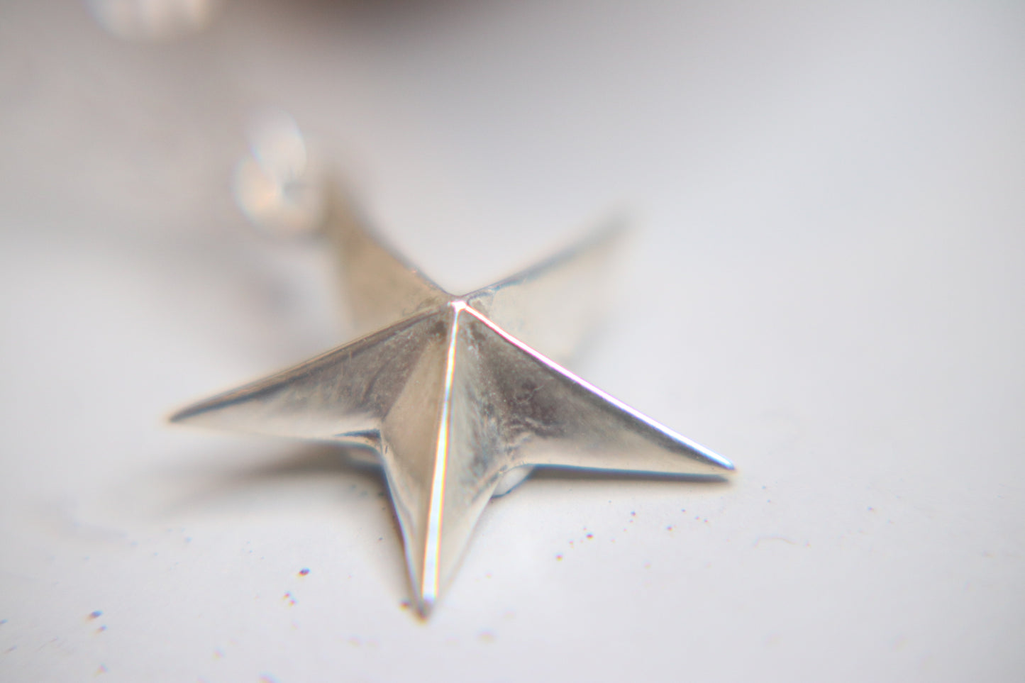 .999 fine Silver 3D Star Pendant with Sterling Silver chain