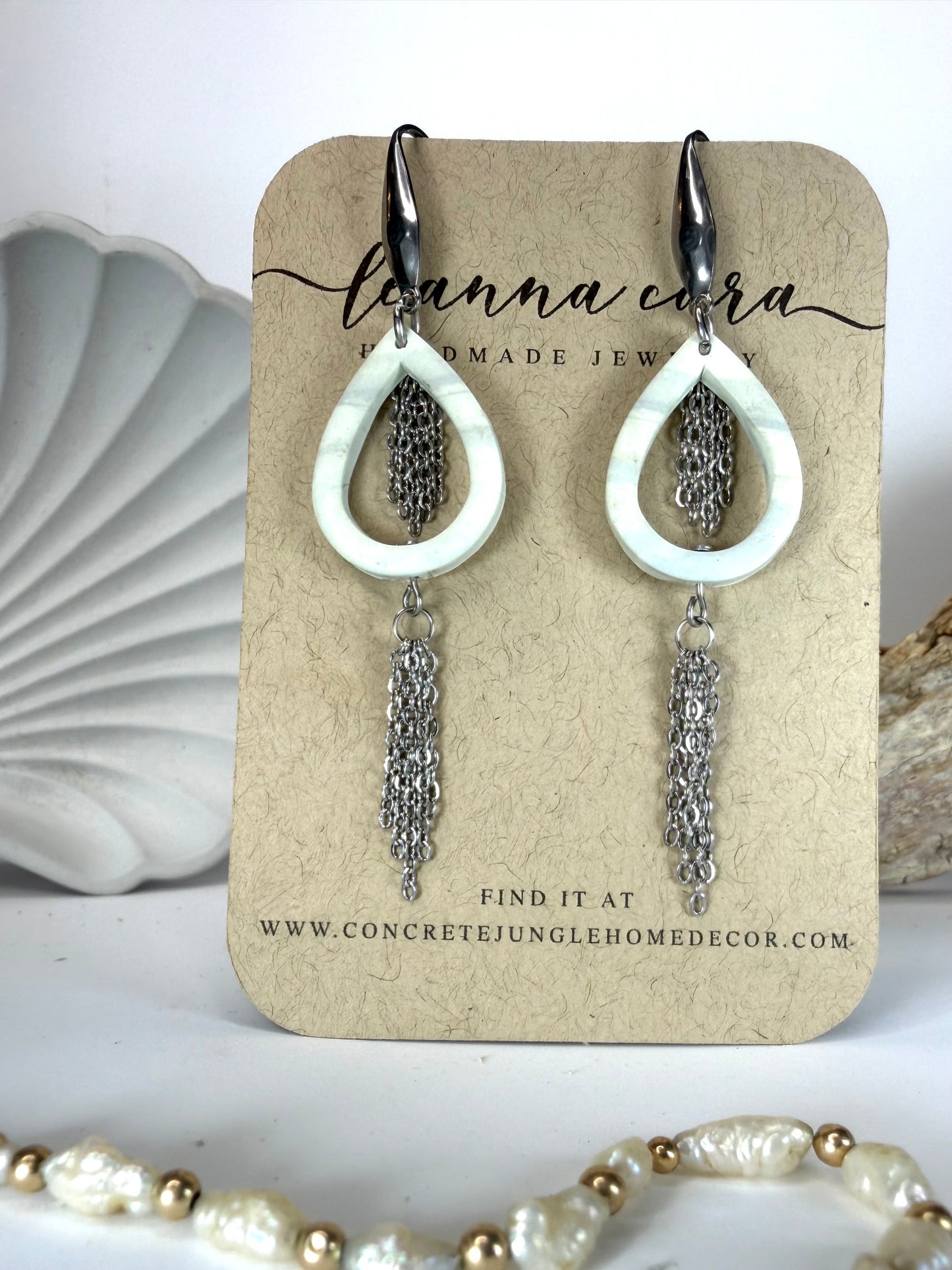 Faux stone Polymer clay Earrings