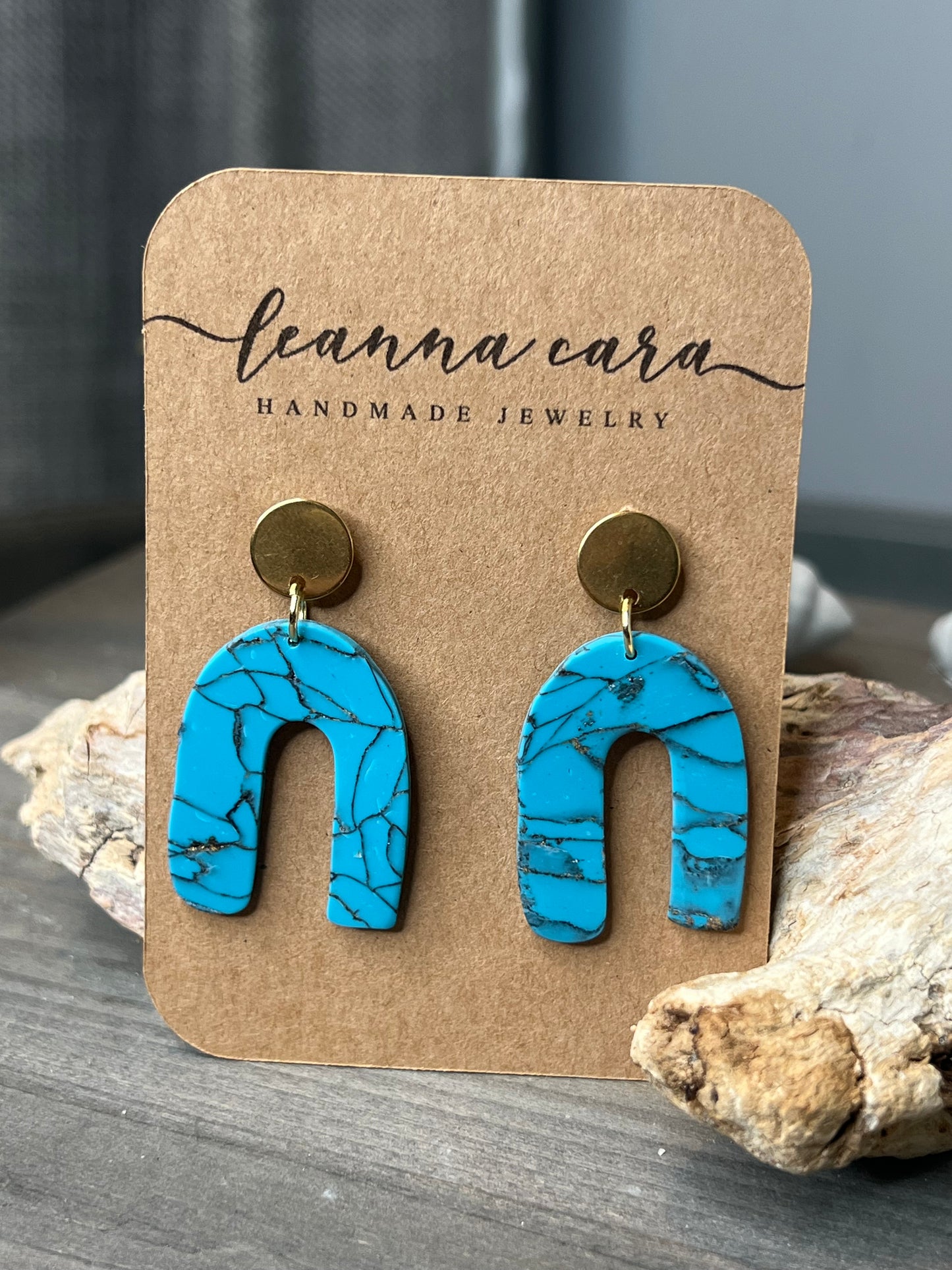 Faux Turquoise Handmade - Polymer Clay Earrings