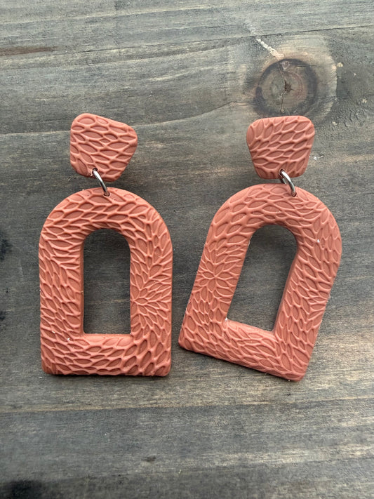 Handmade - Polymer clay Floral imprint Clay Earrings (Copy)
