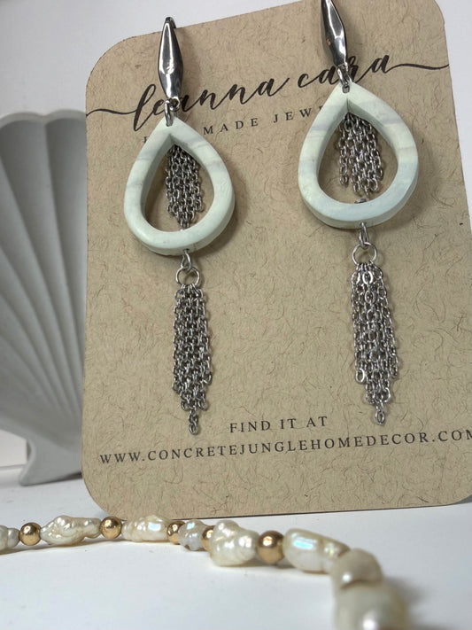 Faux stone Polymer clay Earrings