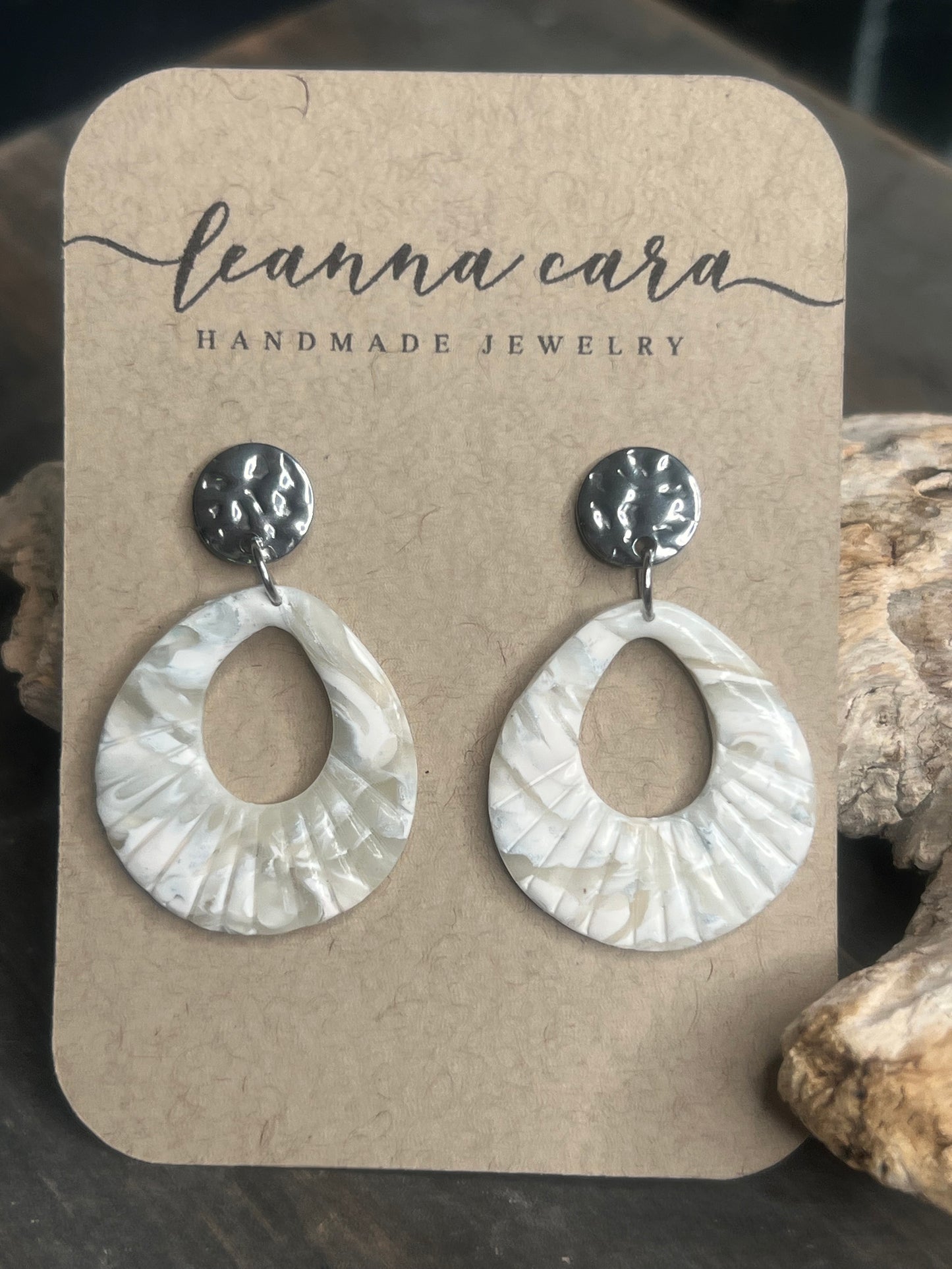 Faux stone Polymer clay Earrings