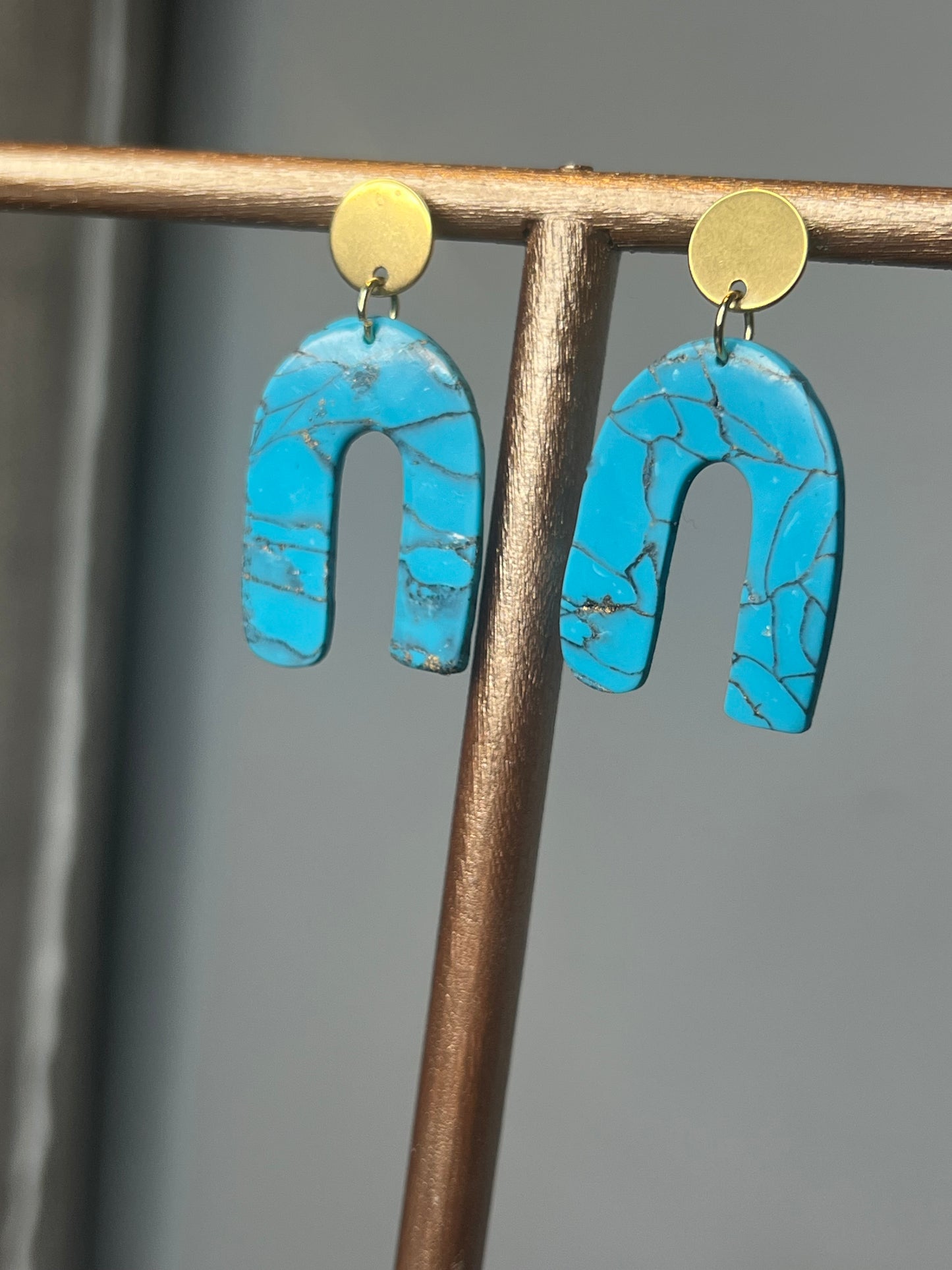 Faux Turquoise Handmade - Polymer Clay Earrings