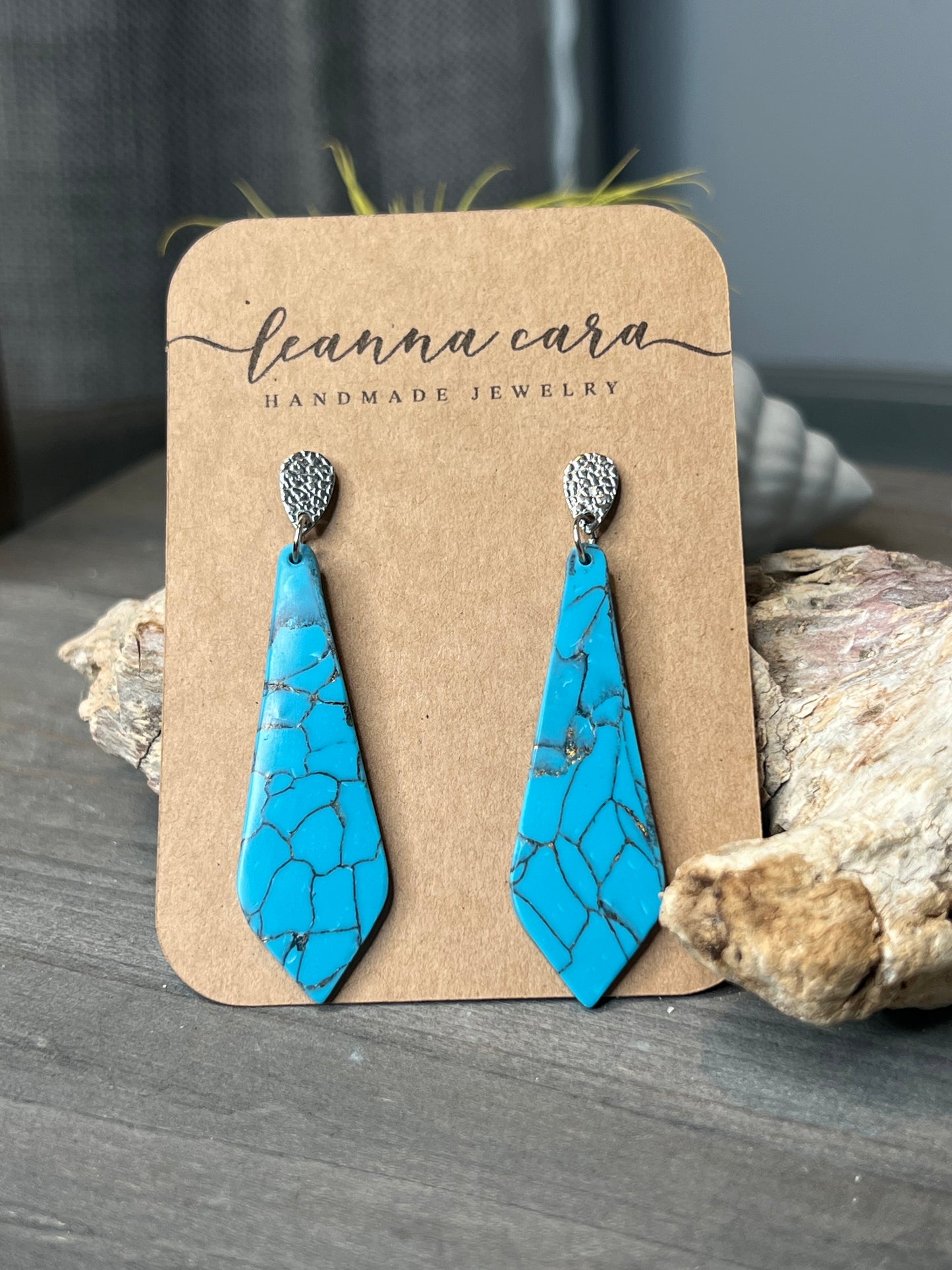 Faux Turquoise Handmade - Polymer Clay Earrings