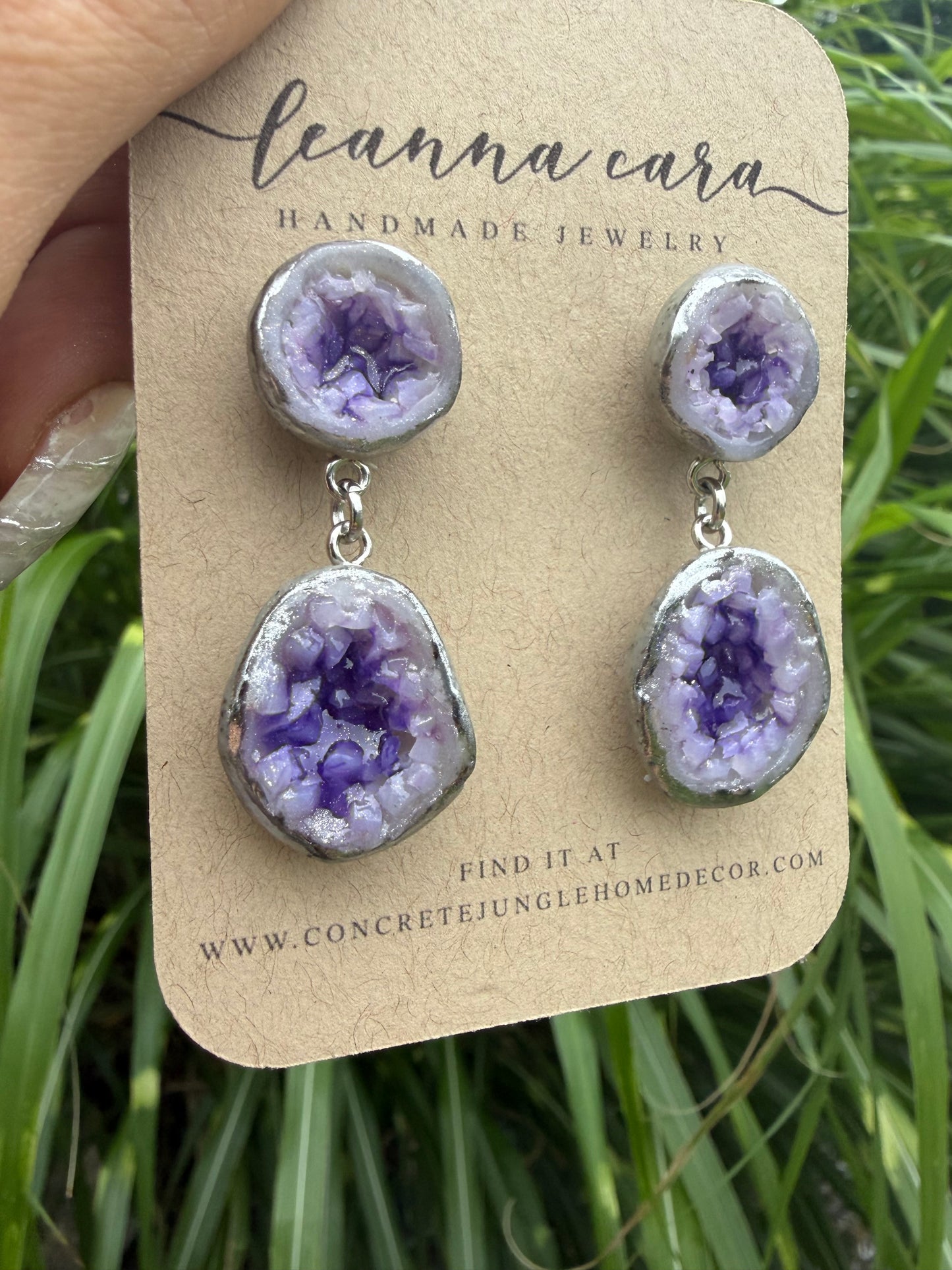 Faux geode earrings