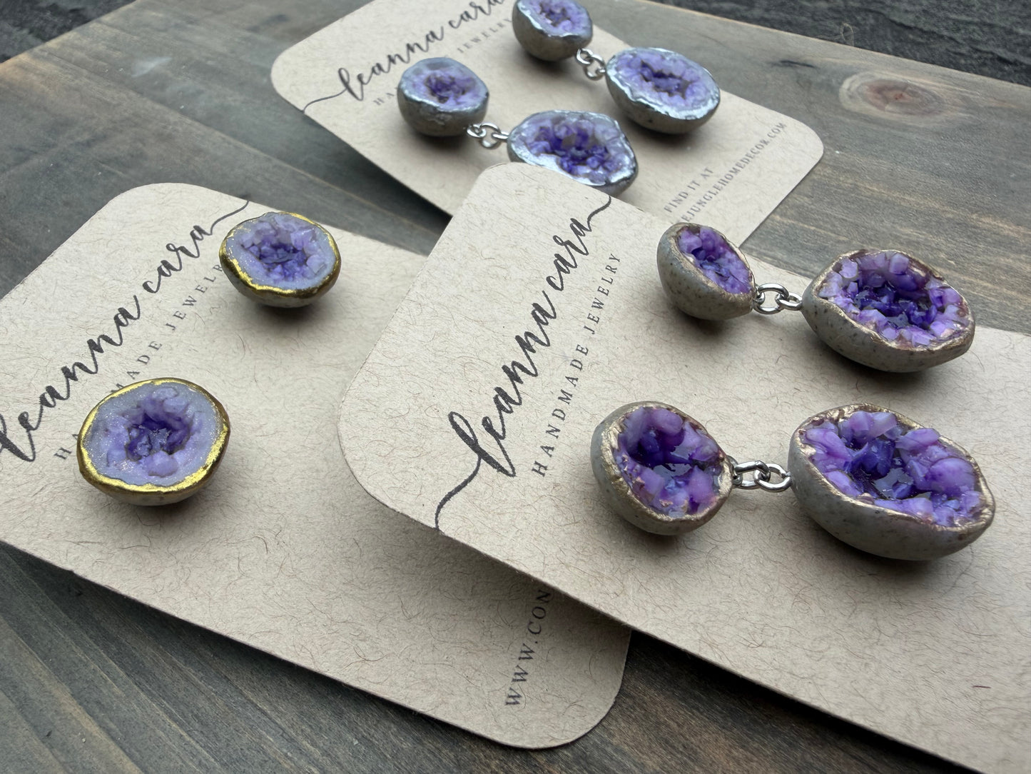 Faux geode earrings