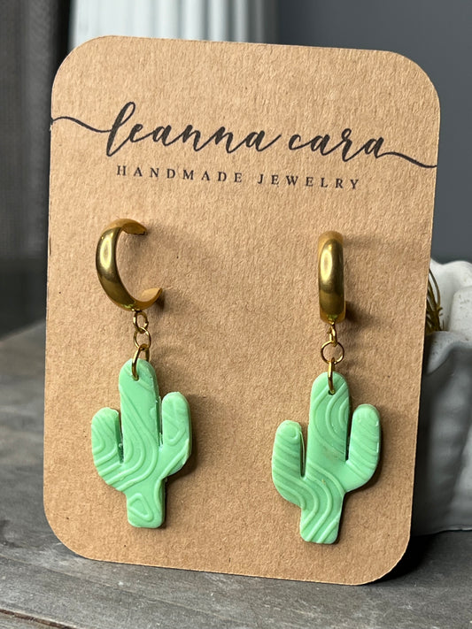 Saguaro Cactus Polymer Clay Earrings