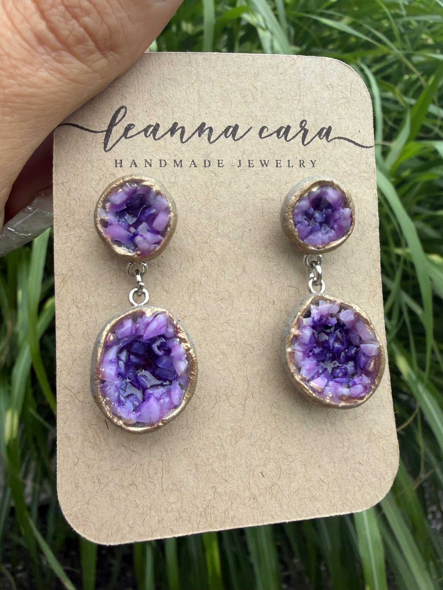 Faux geode earrings