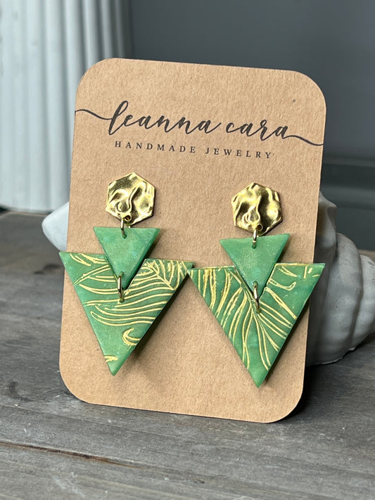 Tropical imprint Polymer Clay Earrings