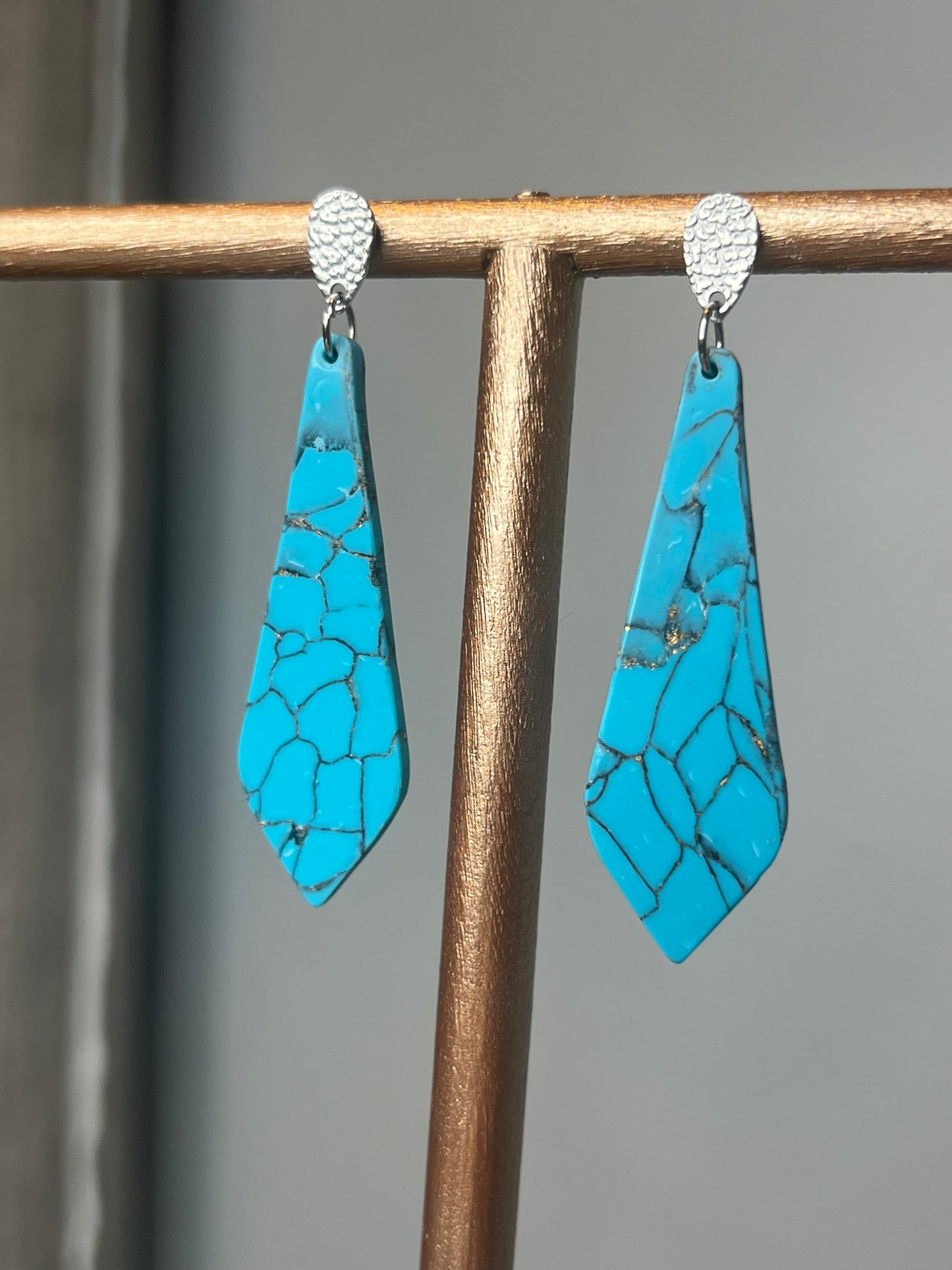 Faux Turquoise Handmade - Polymer Clay Earrings