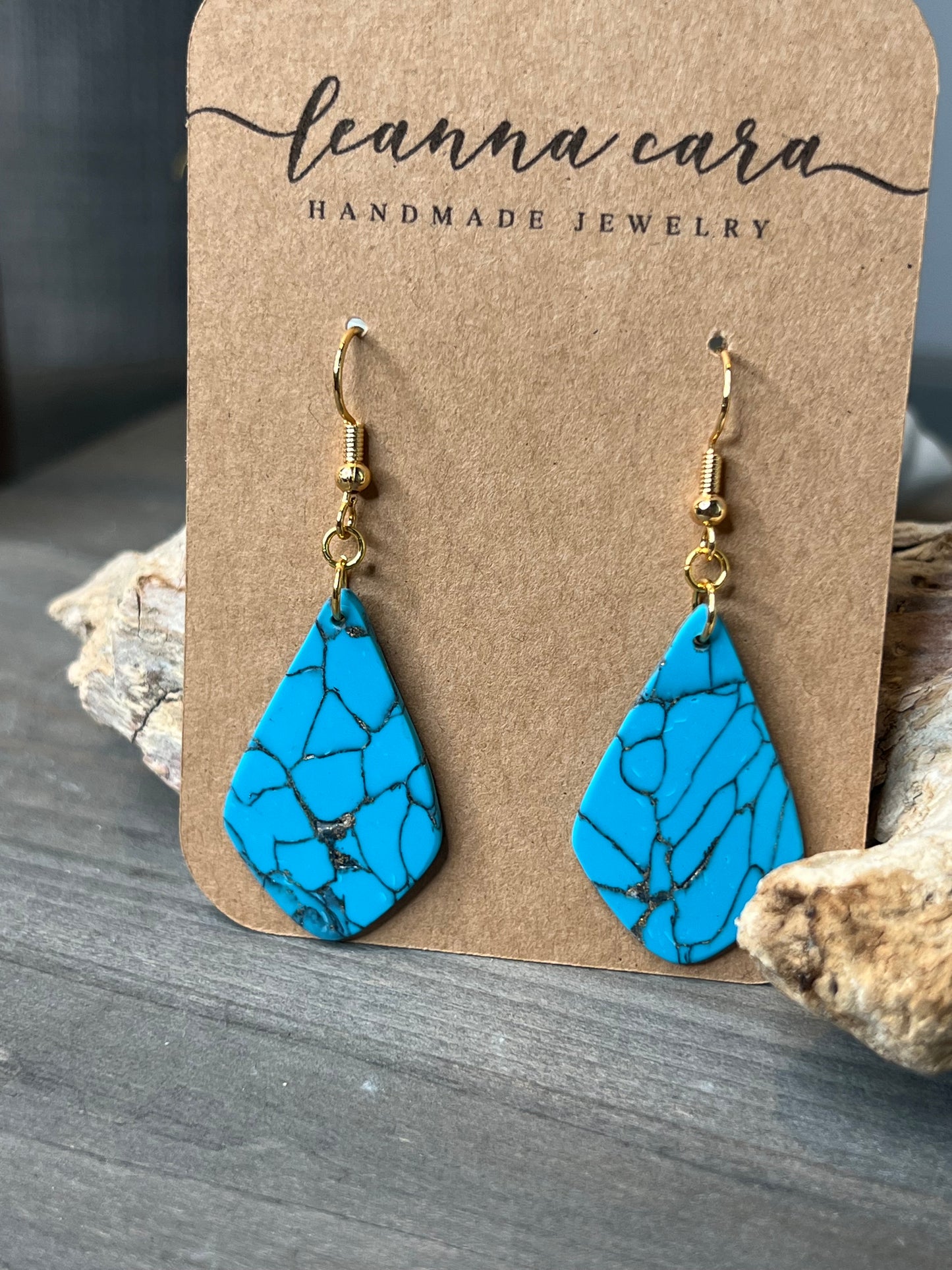 Faux Turquoise Handmade - Polymer Clay Earrings