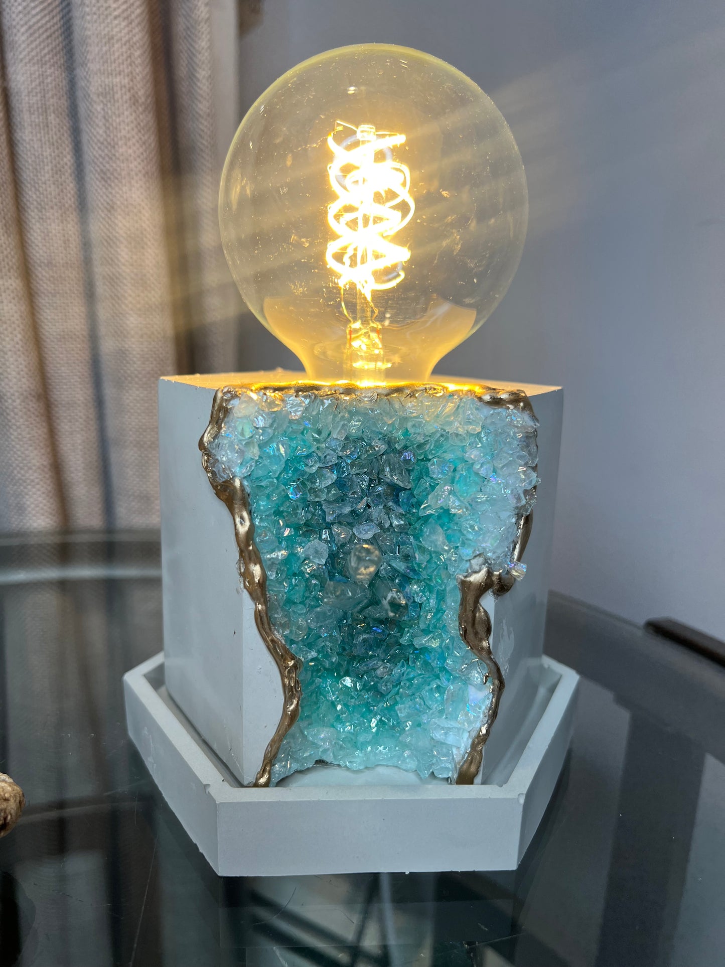 One of a kind Geode Lamp base