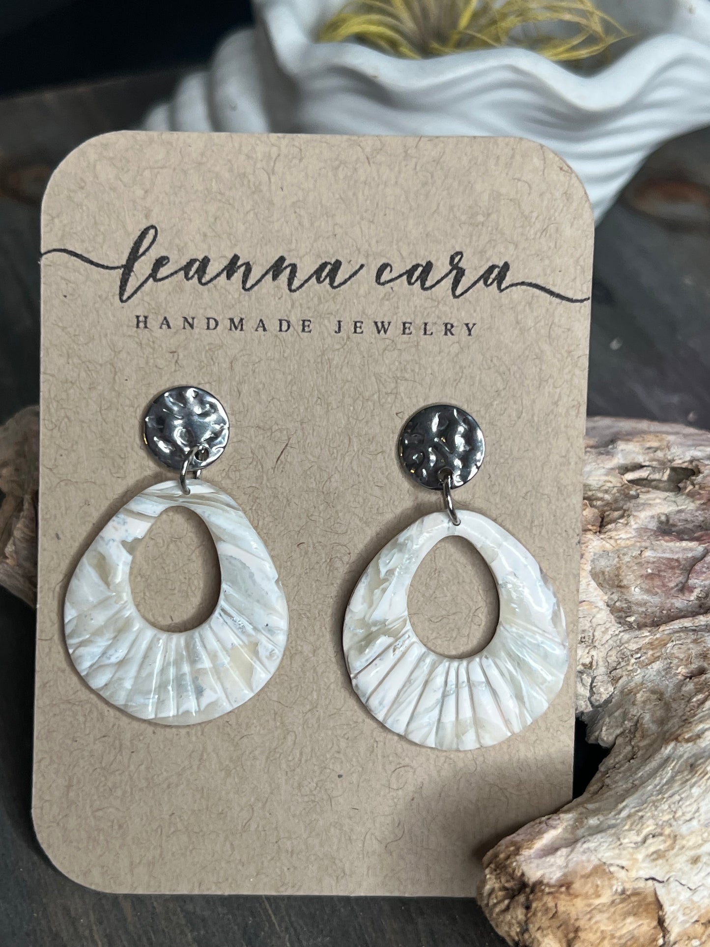 Faux stone Polymer clay Earrings