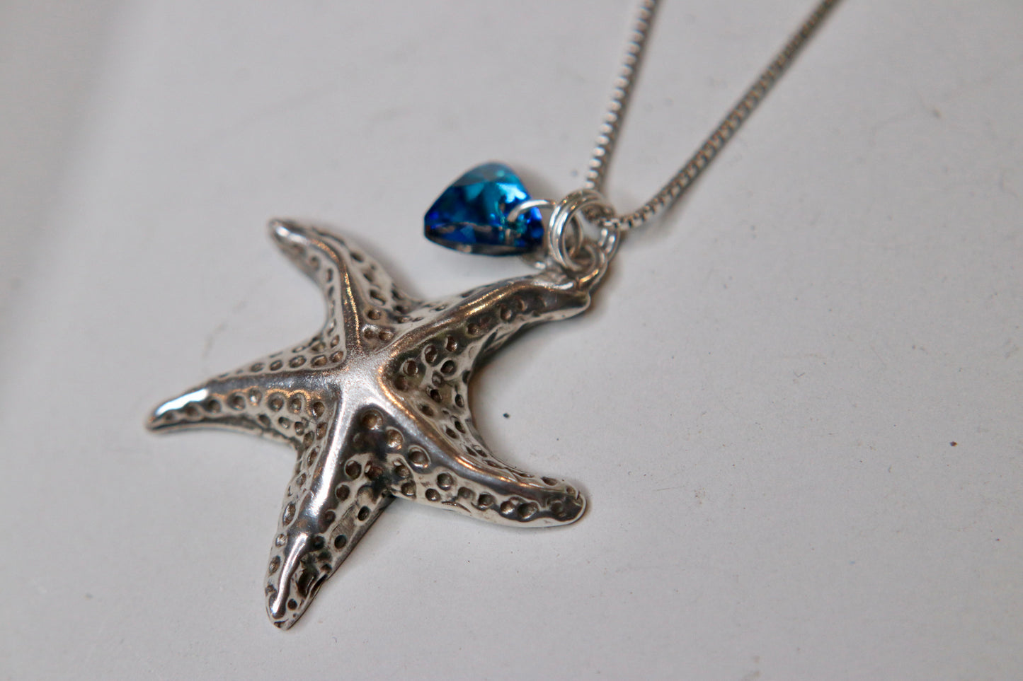 .999 fine Silver starfish Pendant with Sterling Silver chain