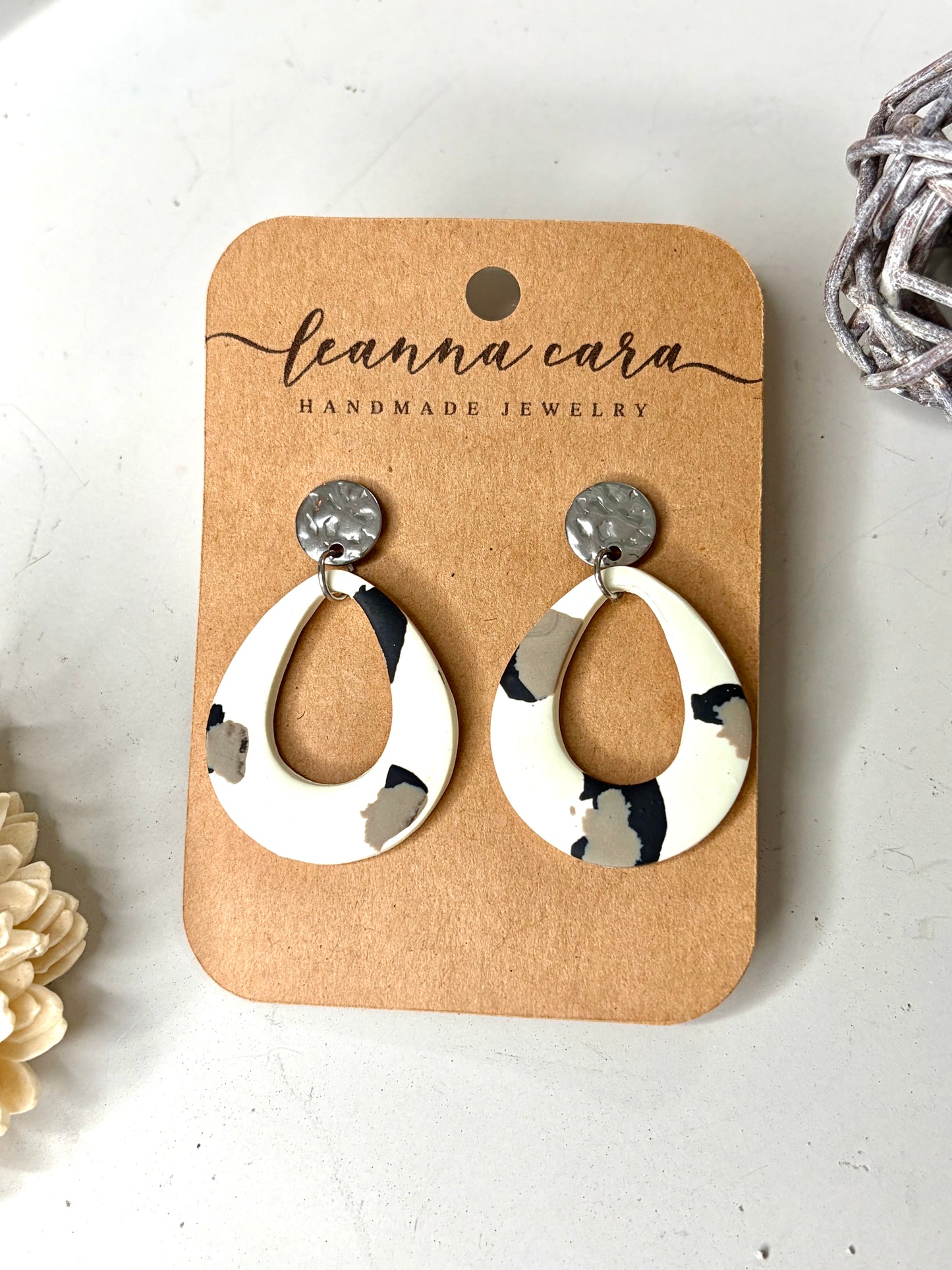 Leopard print  Polymer clay Earrings