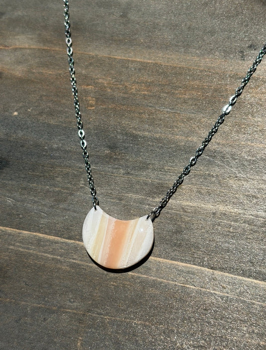 Handmade polymer clay faux agate Pendant